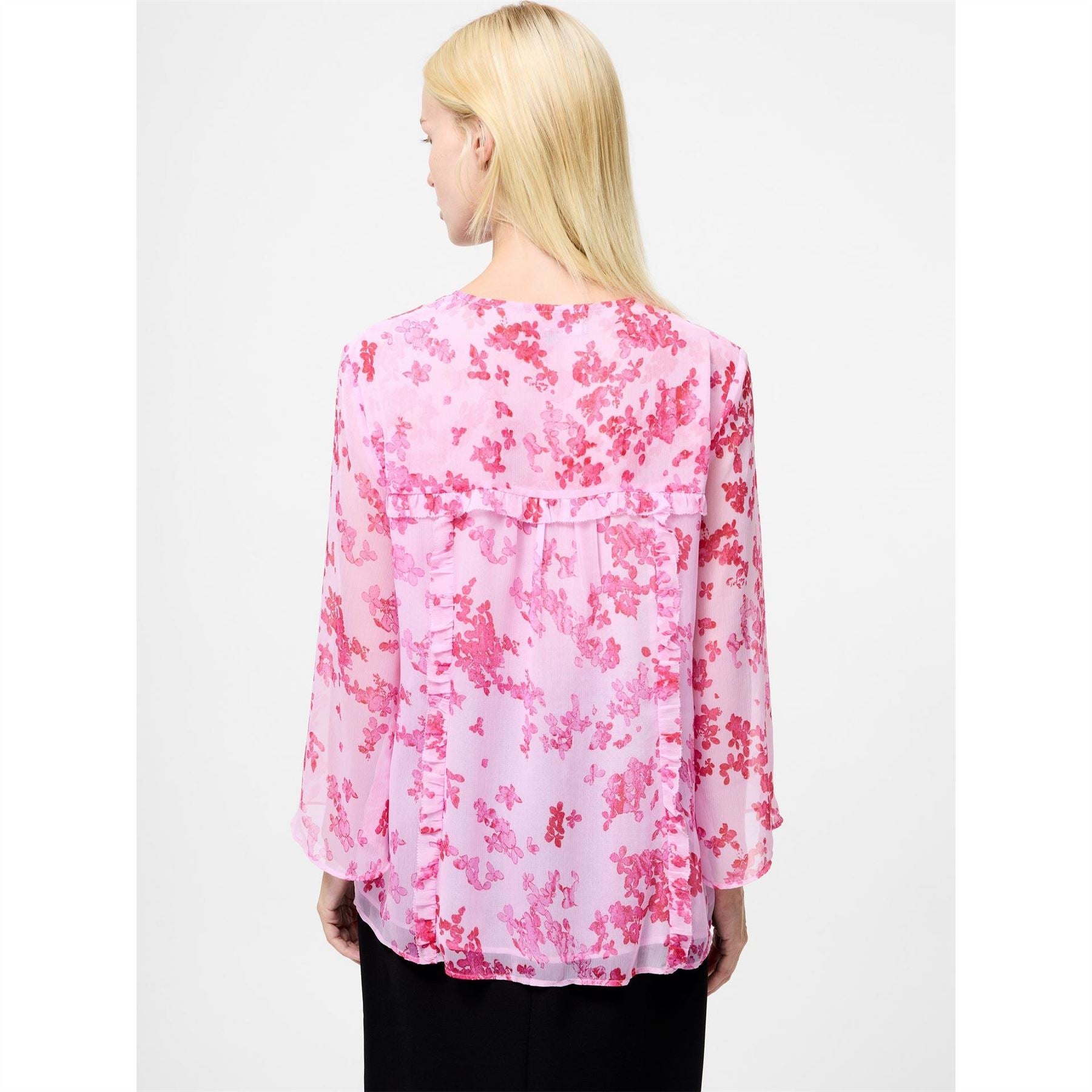 French Connection Isla Relaxed Fit Bell Sleeve Tie Neck Blouse