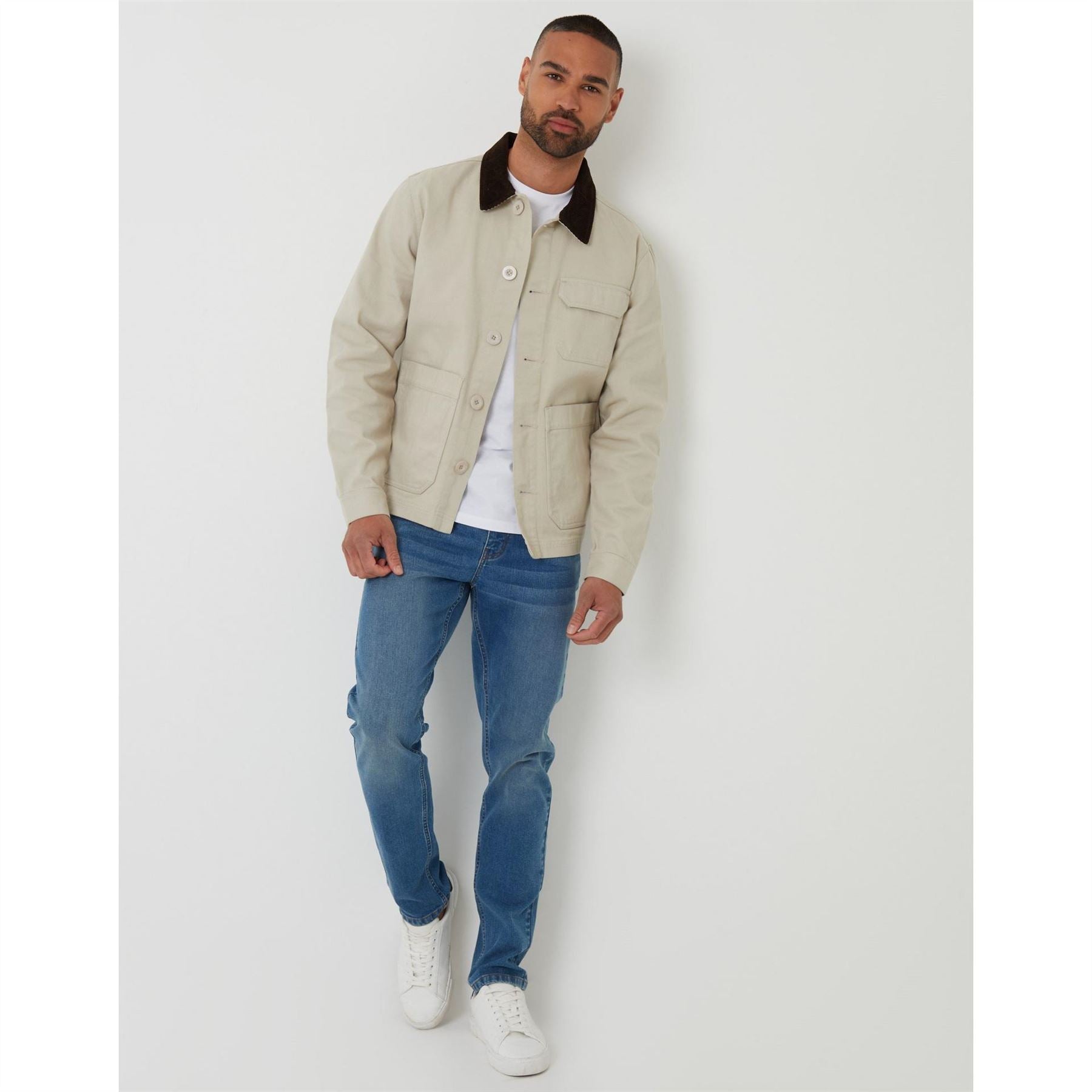 Threadbare Solid Patterned Parka Jacket with Chest Pocket