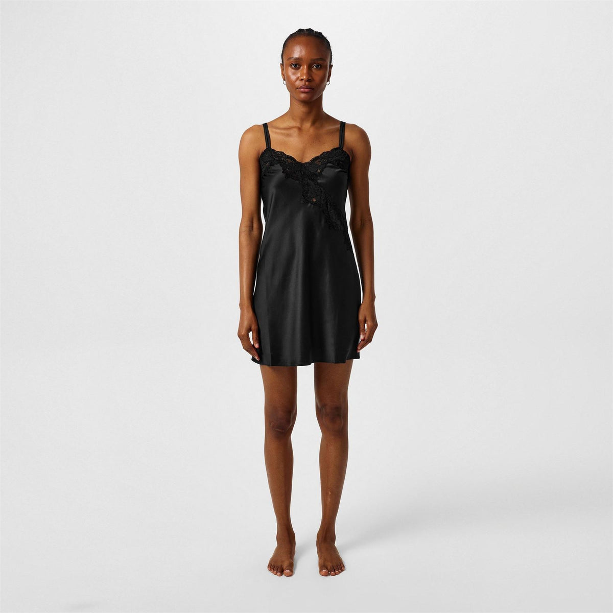 Lauren by Ralph Lauren Satin Lace Trim Chemise