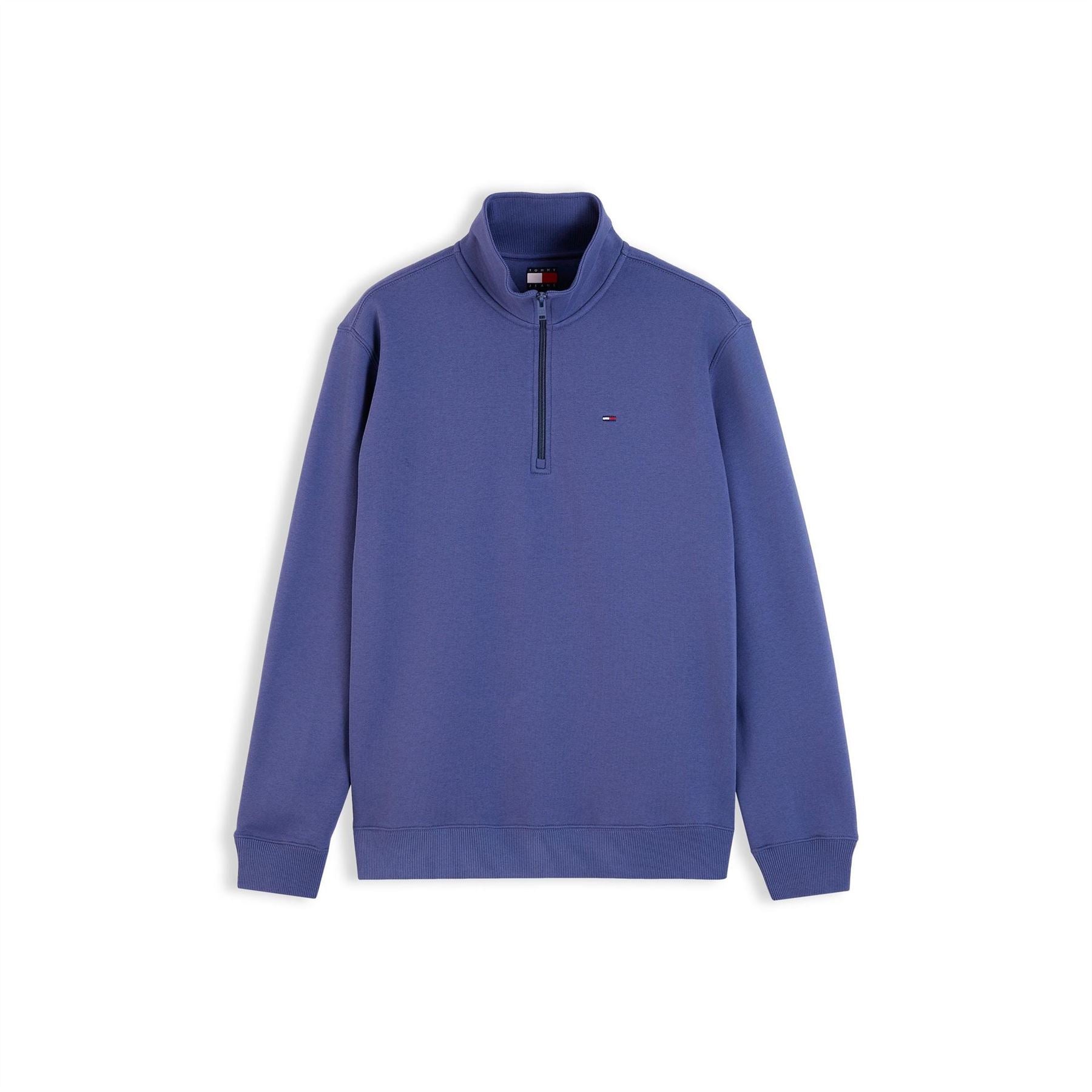 Tommy Jeans Flag Graphic Zip Neck Long Sleeve Sweatshirt
