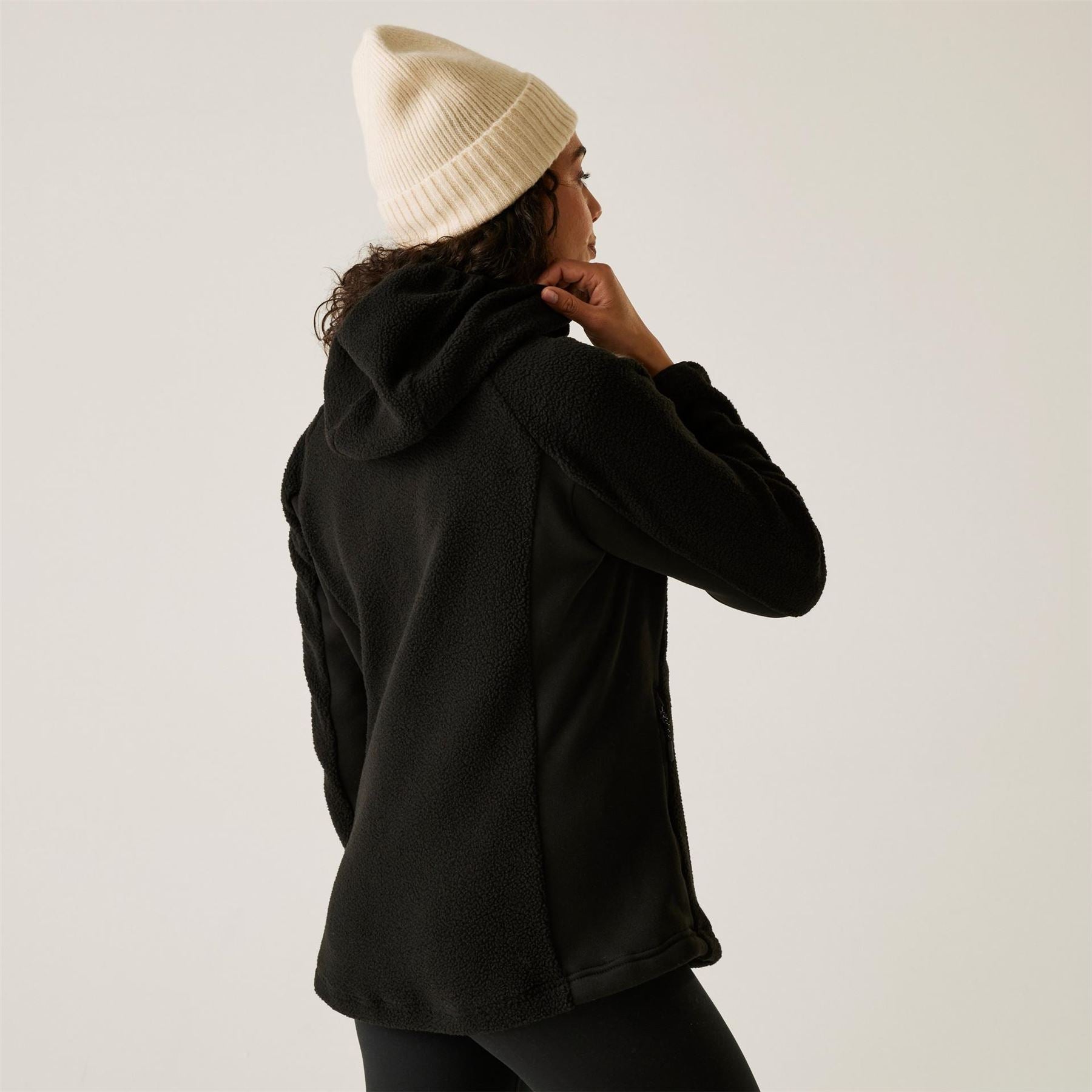 Regatta Elinn Solid Patterned Hooded Full Zipper Jacket