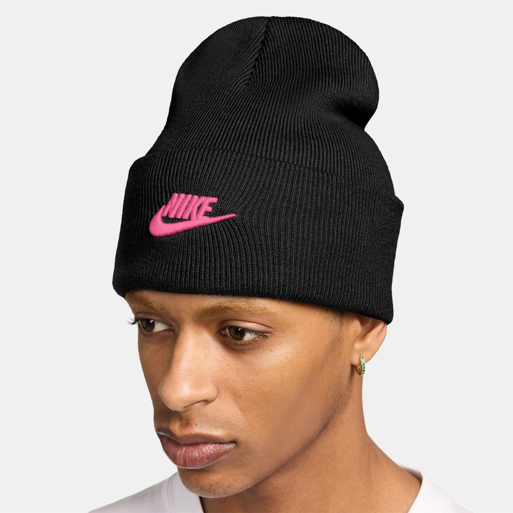 Nike Nsw Peak Wordmark Logo Adjustable Cuff Beanie