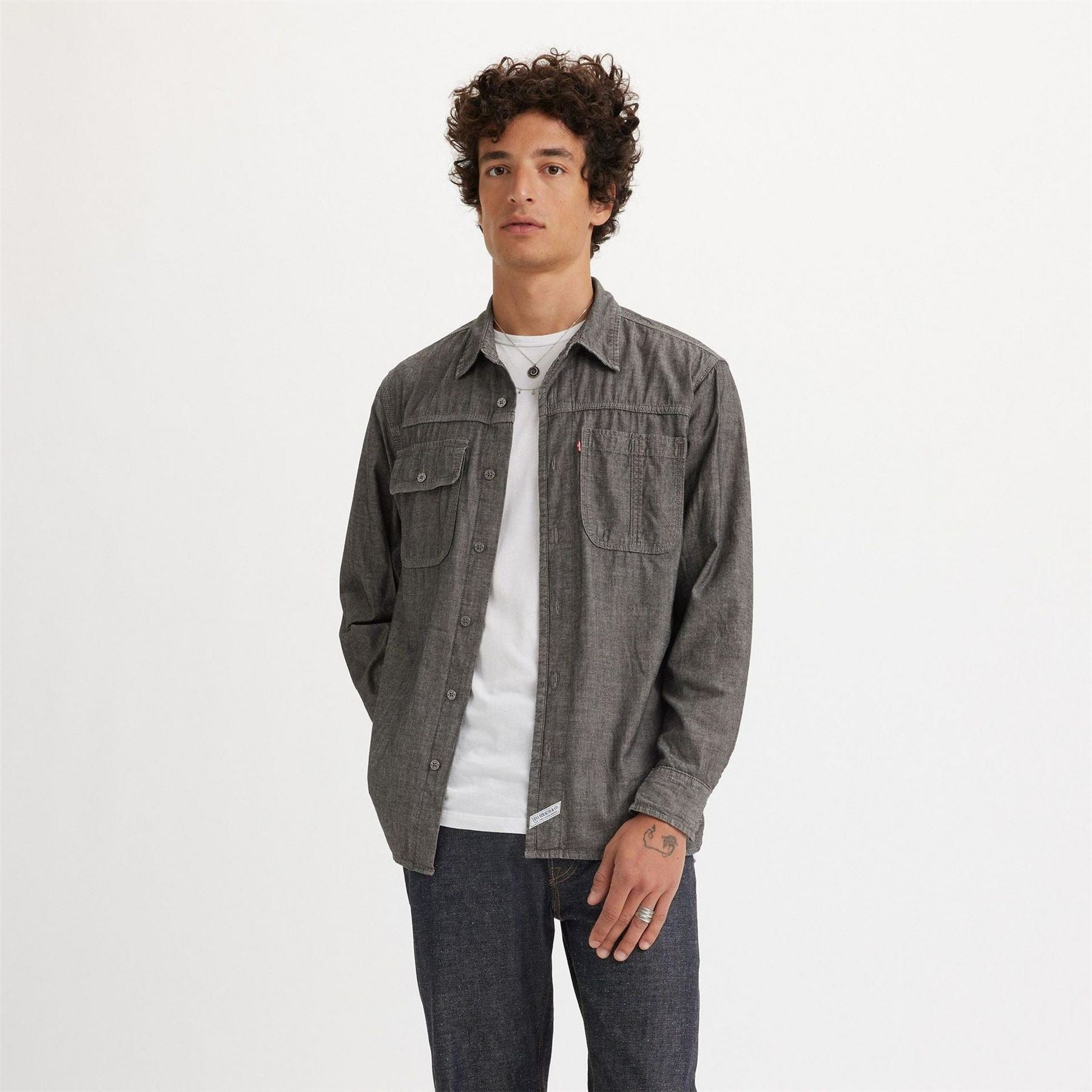 Levis Auburn Worker Chambray Long Sleeve Denim Shirt