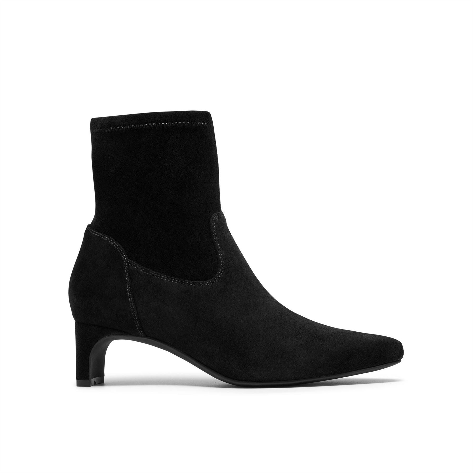 Clarks Edina Stretch Suede Heeled Ankle Boots
