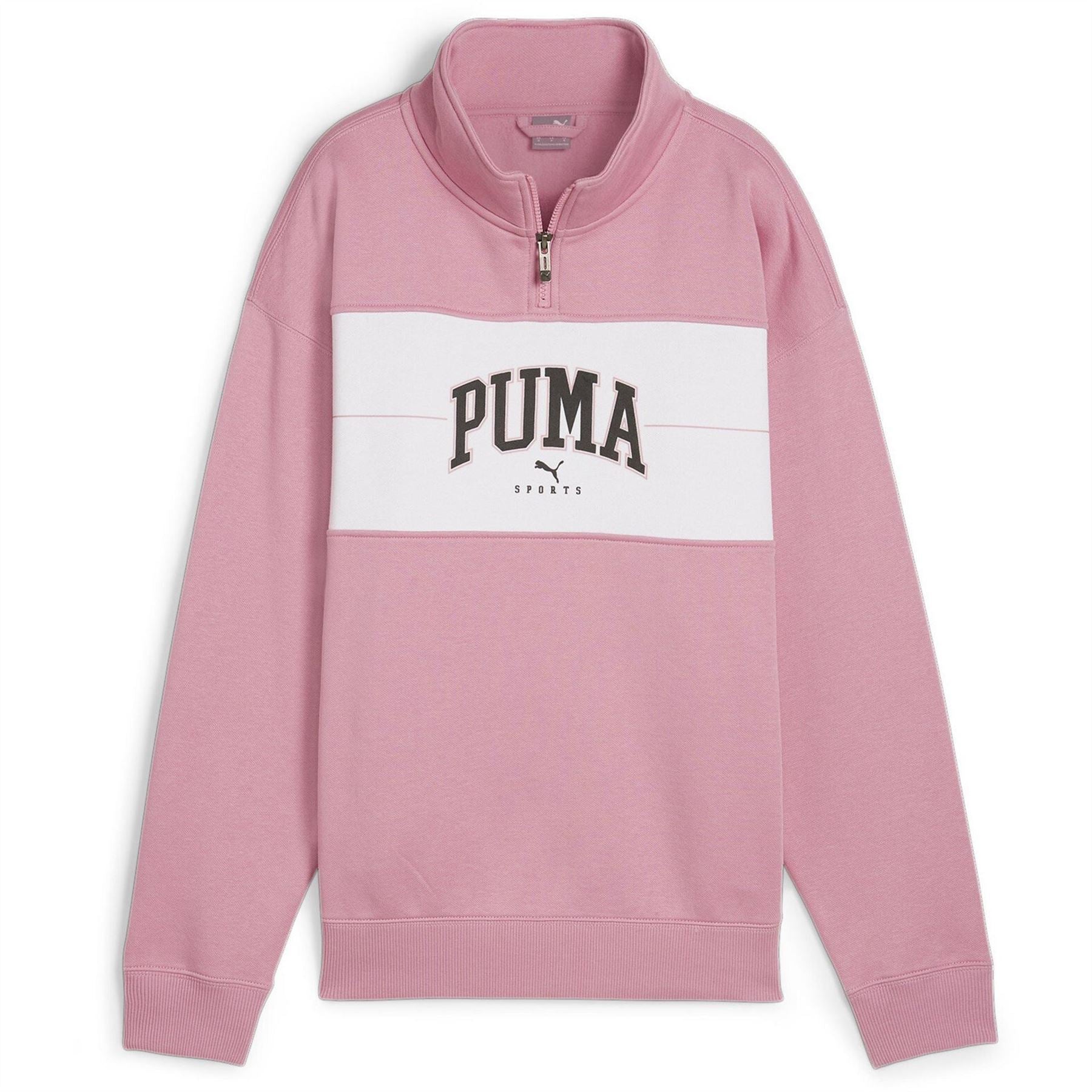 Puma Zip Neck Relaxed Fit Long Sleeve Sweatshirt