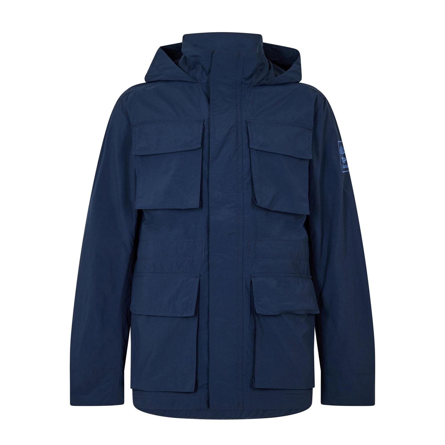 Timberland Abington Solid Patterned Hooded Snap Button Field Jacket