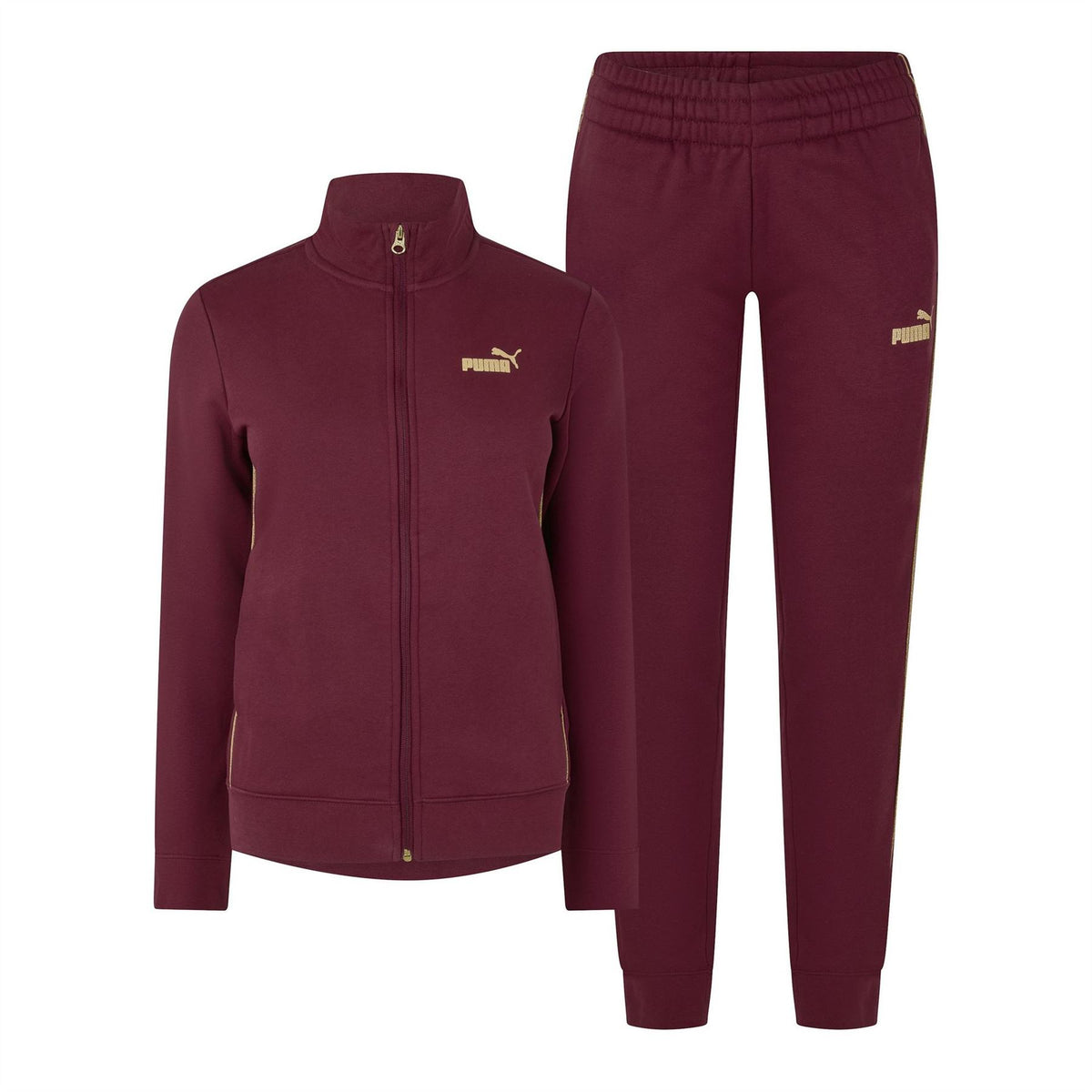 Puma Textured Foil Logo Full Zip Fleece Tracksuit