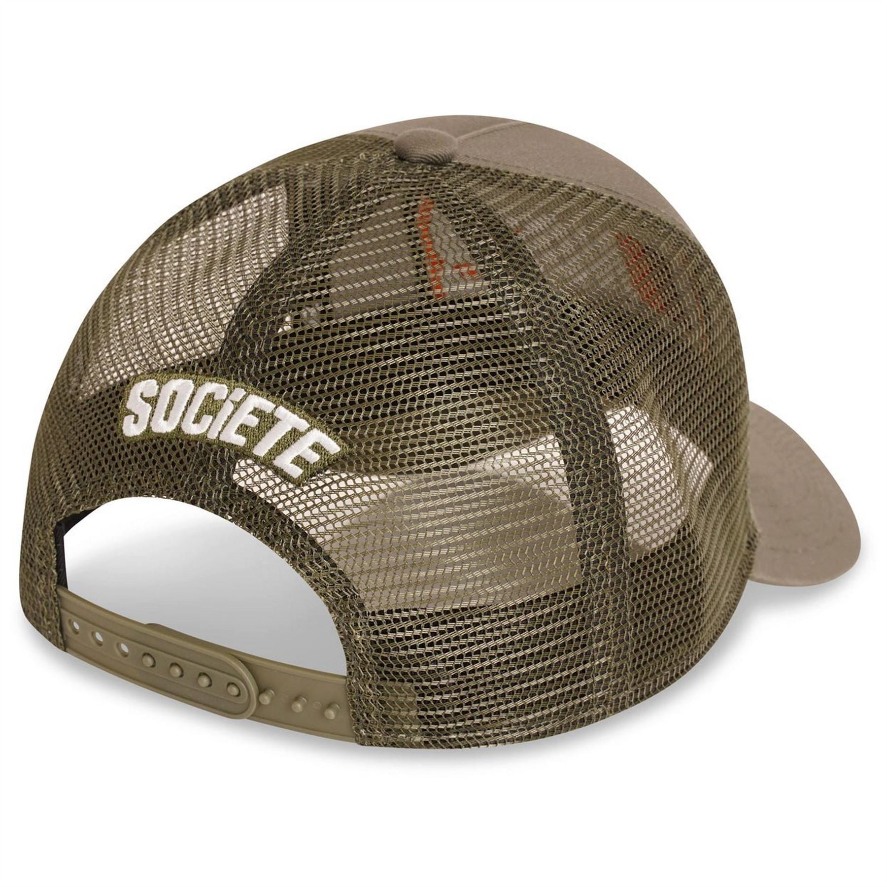 Societe Noir Logo Mesh Pre Curved Brim Trucker Cap