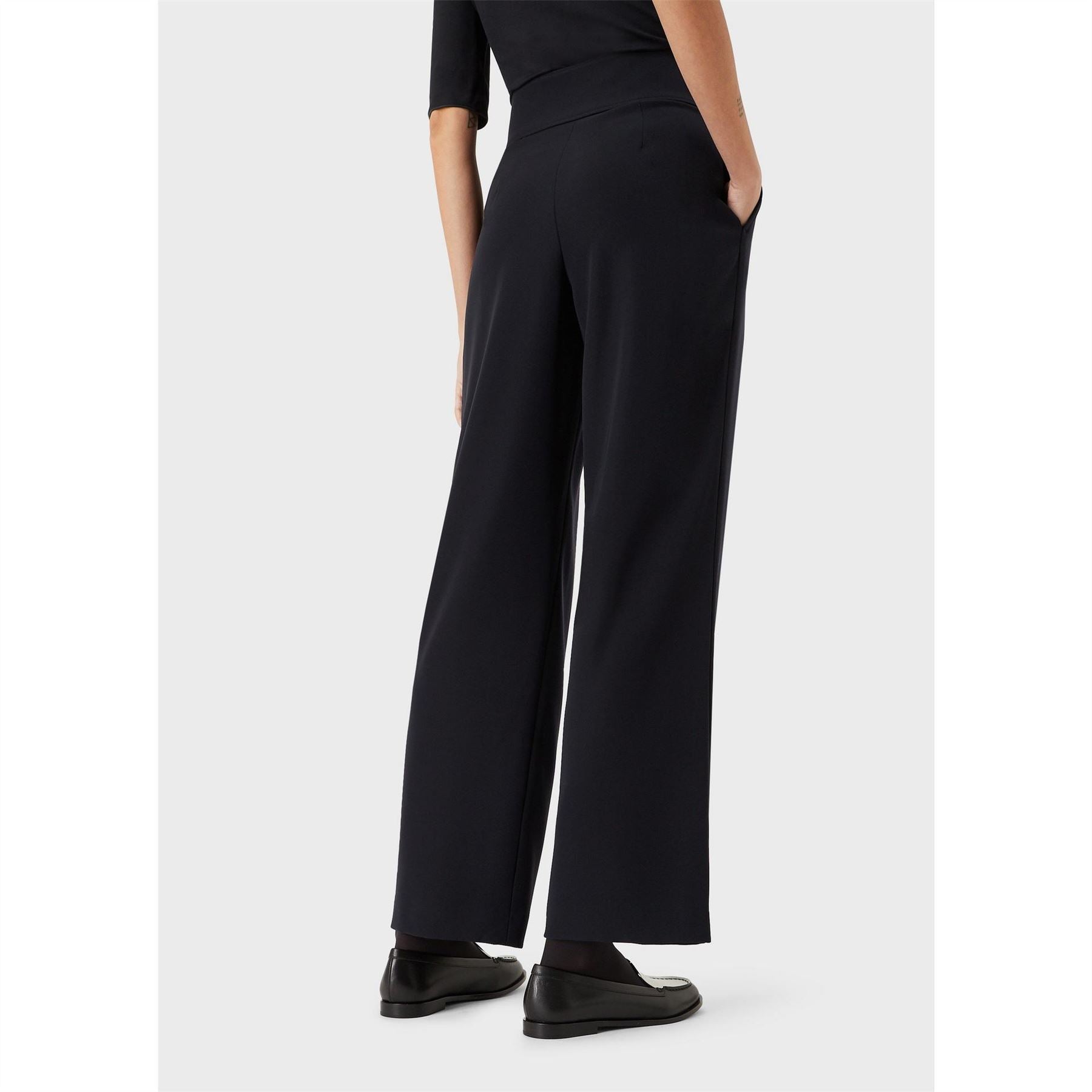 Emporio Armani More Self Love Slogan Wide Leg Trousers