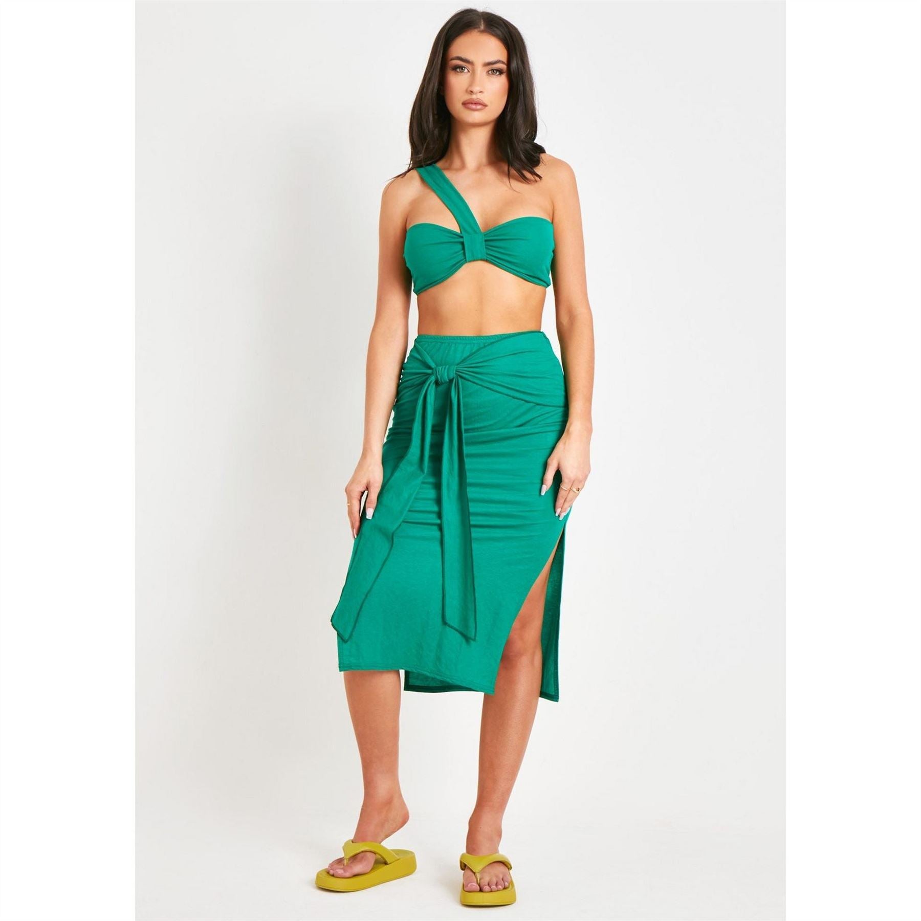 Missy Empire Linen Midaxi Slit Skirt