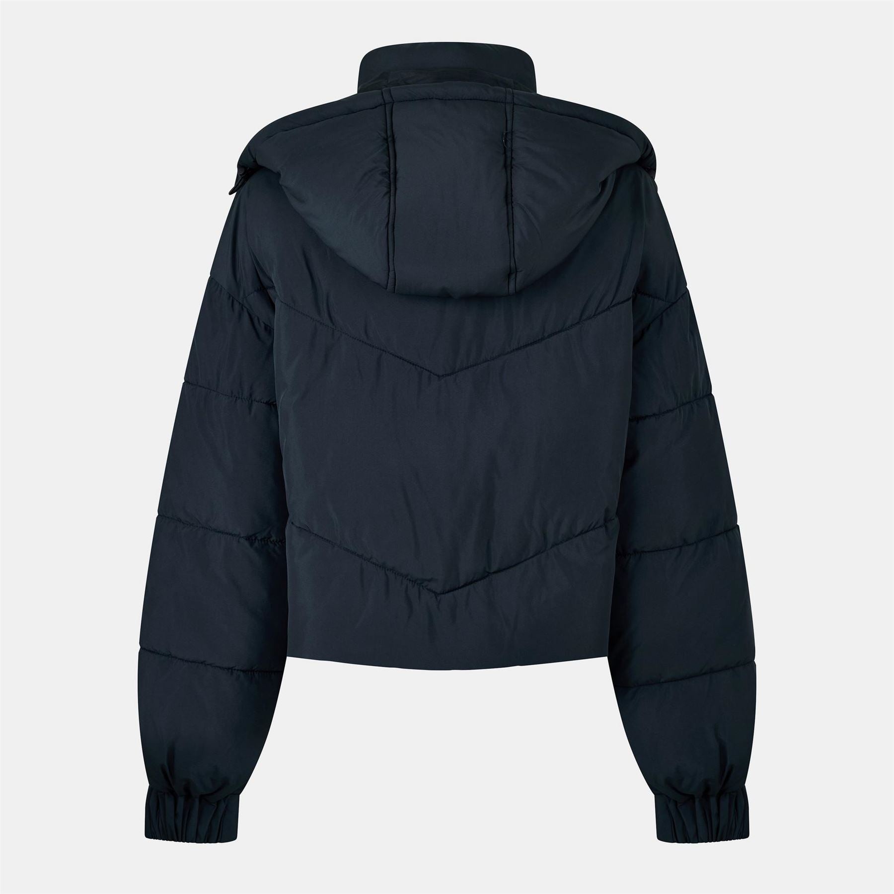 Jack Wills Ritcher Padded Waterproof Hooded Cropped Long Sleeve Short Puffer Jacket
