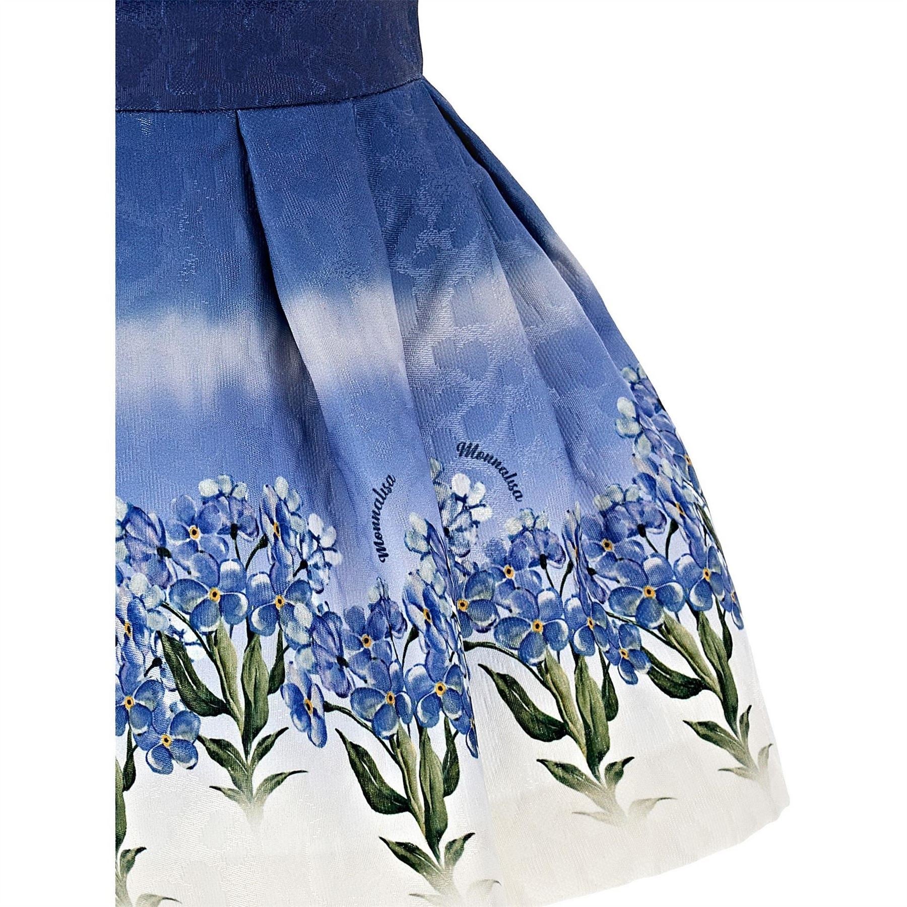Monnalisa Flower Print Skater Jersey Skirt