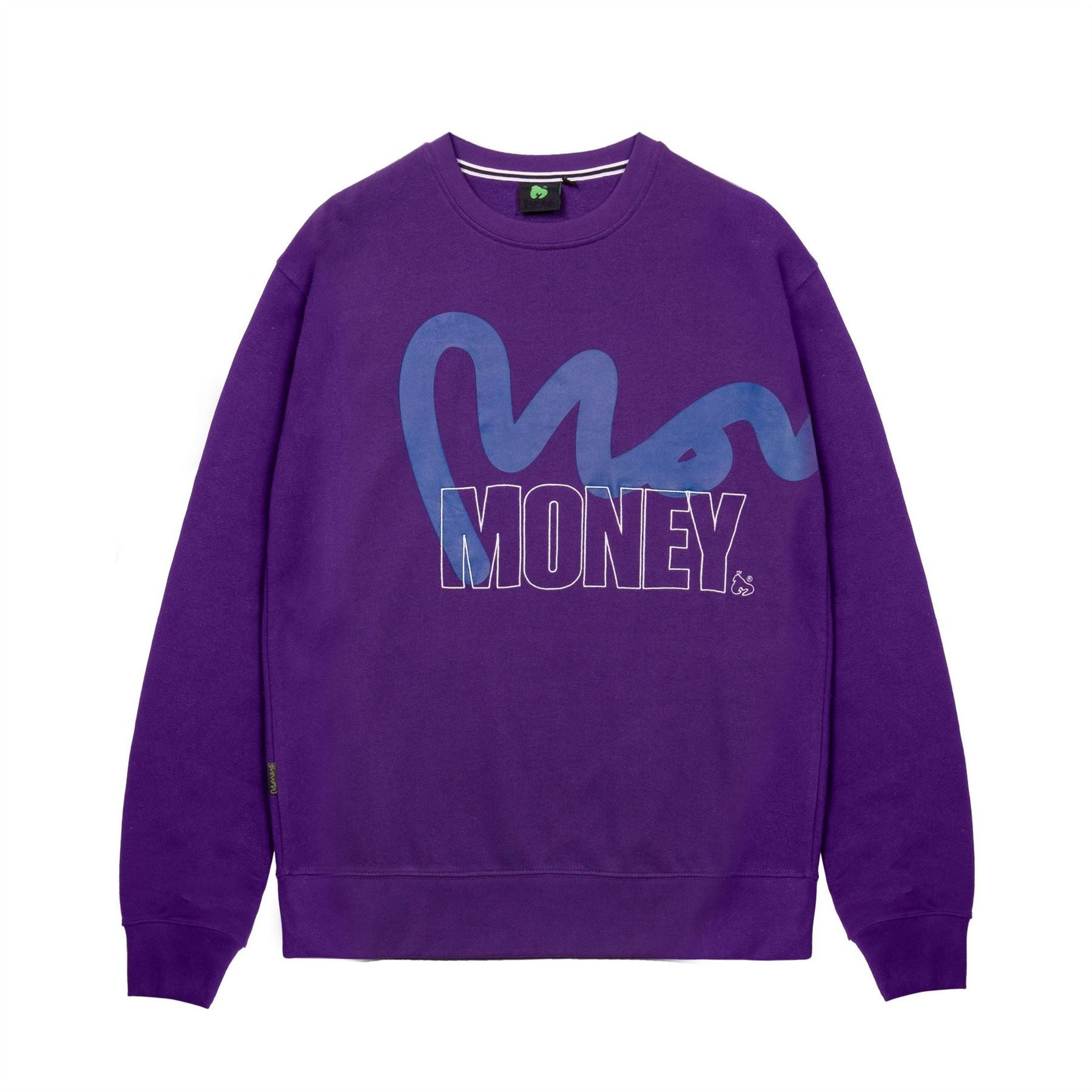 Money Stencil Block Printed Logo Crew Neck Sweatshirt