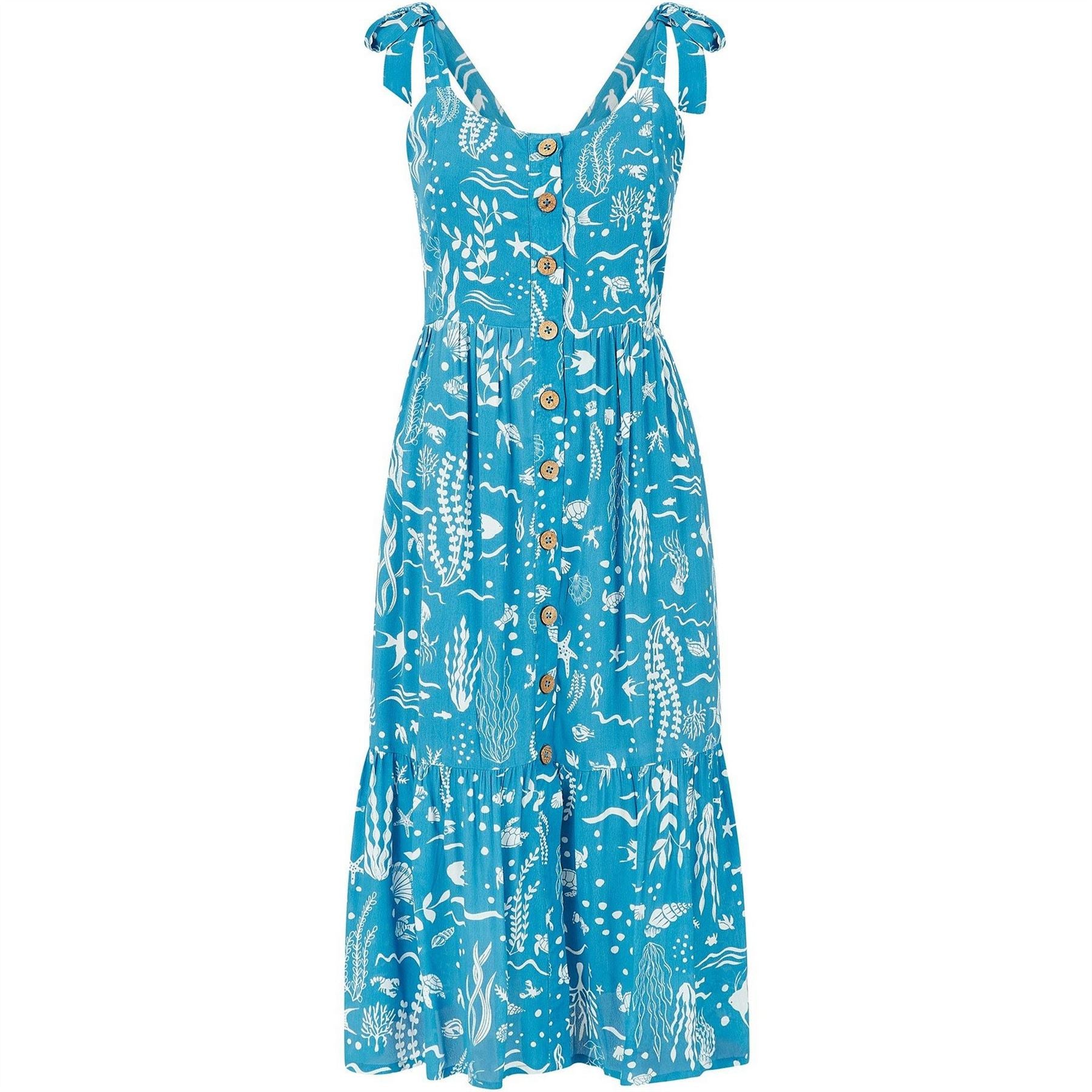 Yumi Sealife Scoop Neck Midi Slip Dress
