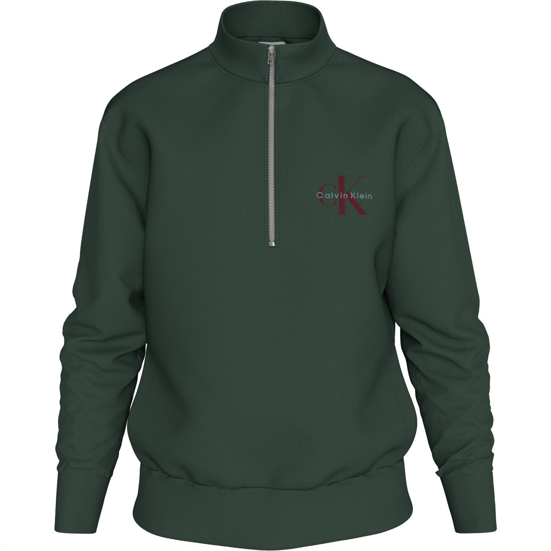 Calvin Klein Jeans Monogram Zip Neck Long Sleeve Sweatshirt