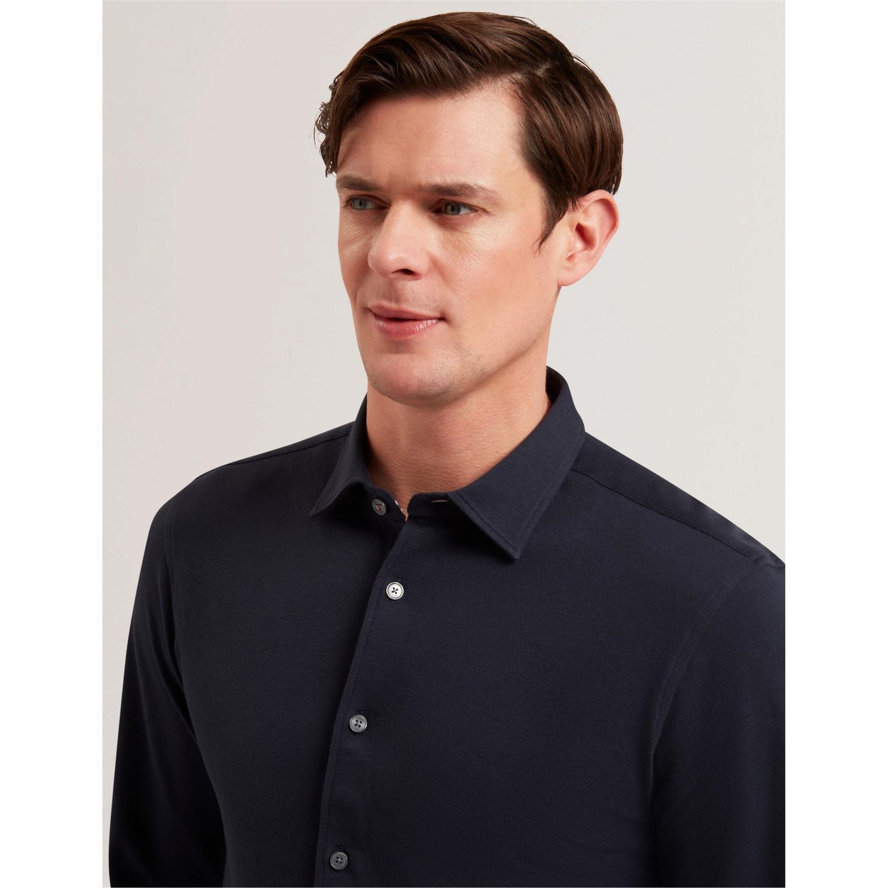 Ted Baker Luckey Pique Long Sleeve Plain Shirt