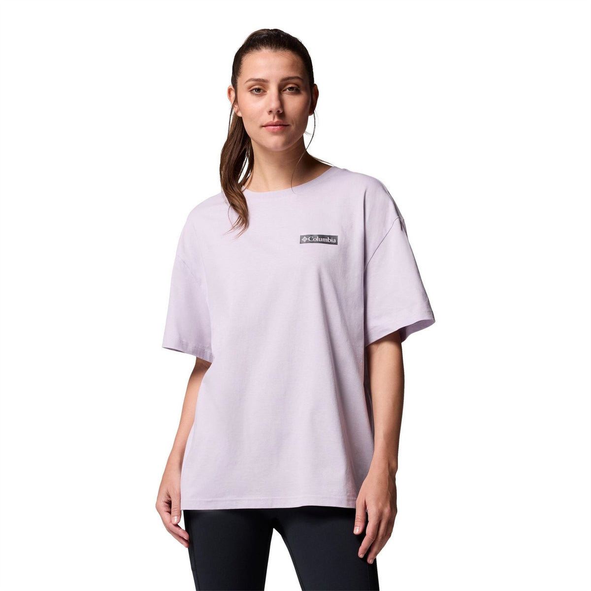 Columbia Oversize Fit Crew Neck Drop Shoulder Boyfriend T-Shirt