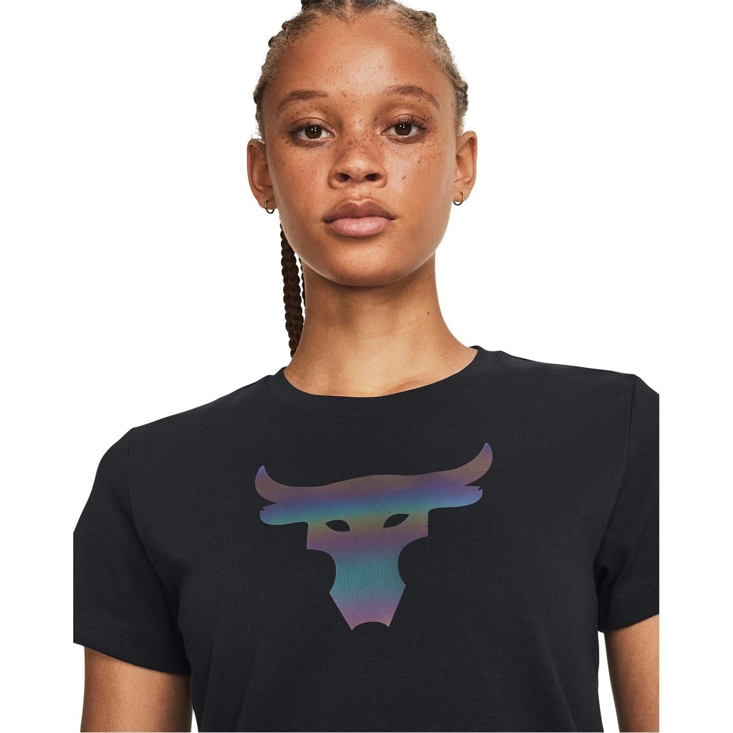 Under Armour Womens Armour Pjt Rck Nght Shft Ss Hw Q4 Gym Top