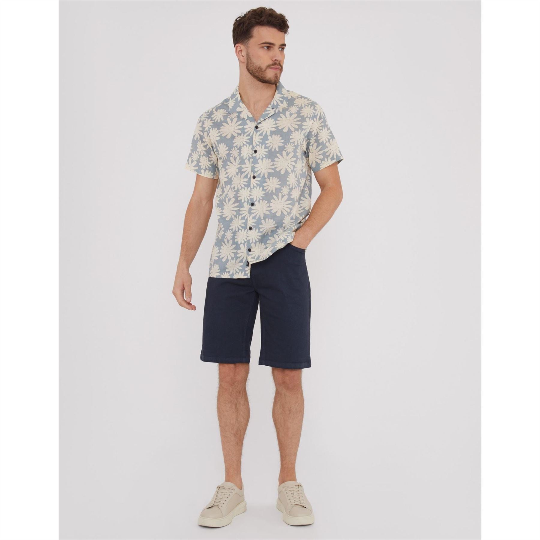 Threadbare Northhal Short Sleeve Patterned Shirt