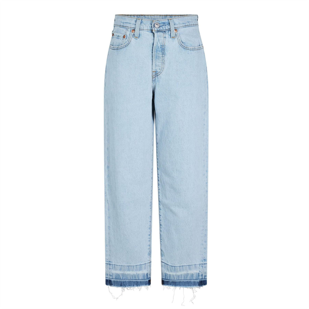 Levis 501 Cropped Mid Rise Cotton Straight Leg Jeans