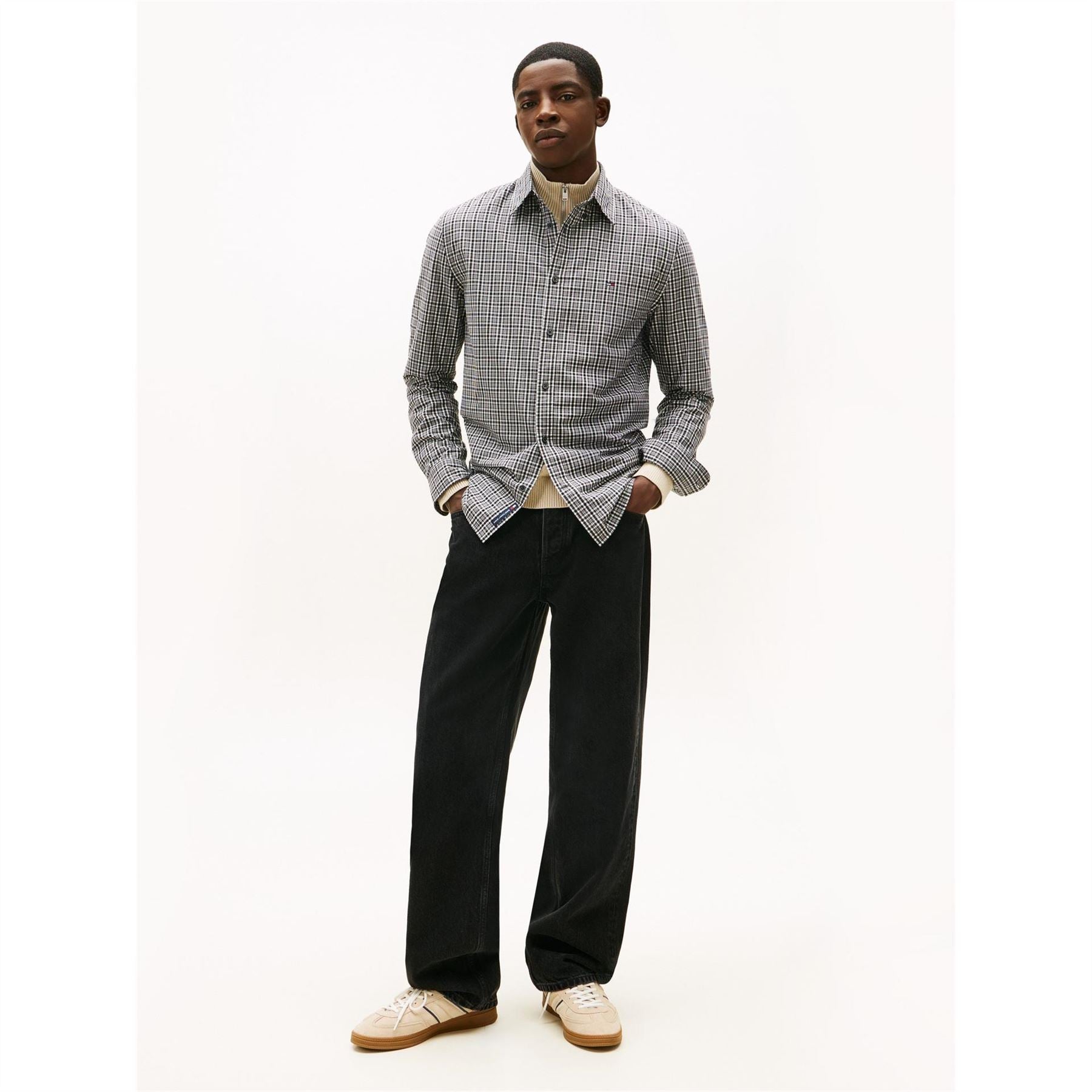 Tommy Jeans Poplin Collared Neck Long Sleeve Shirt