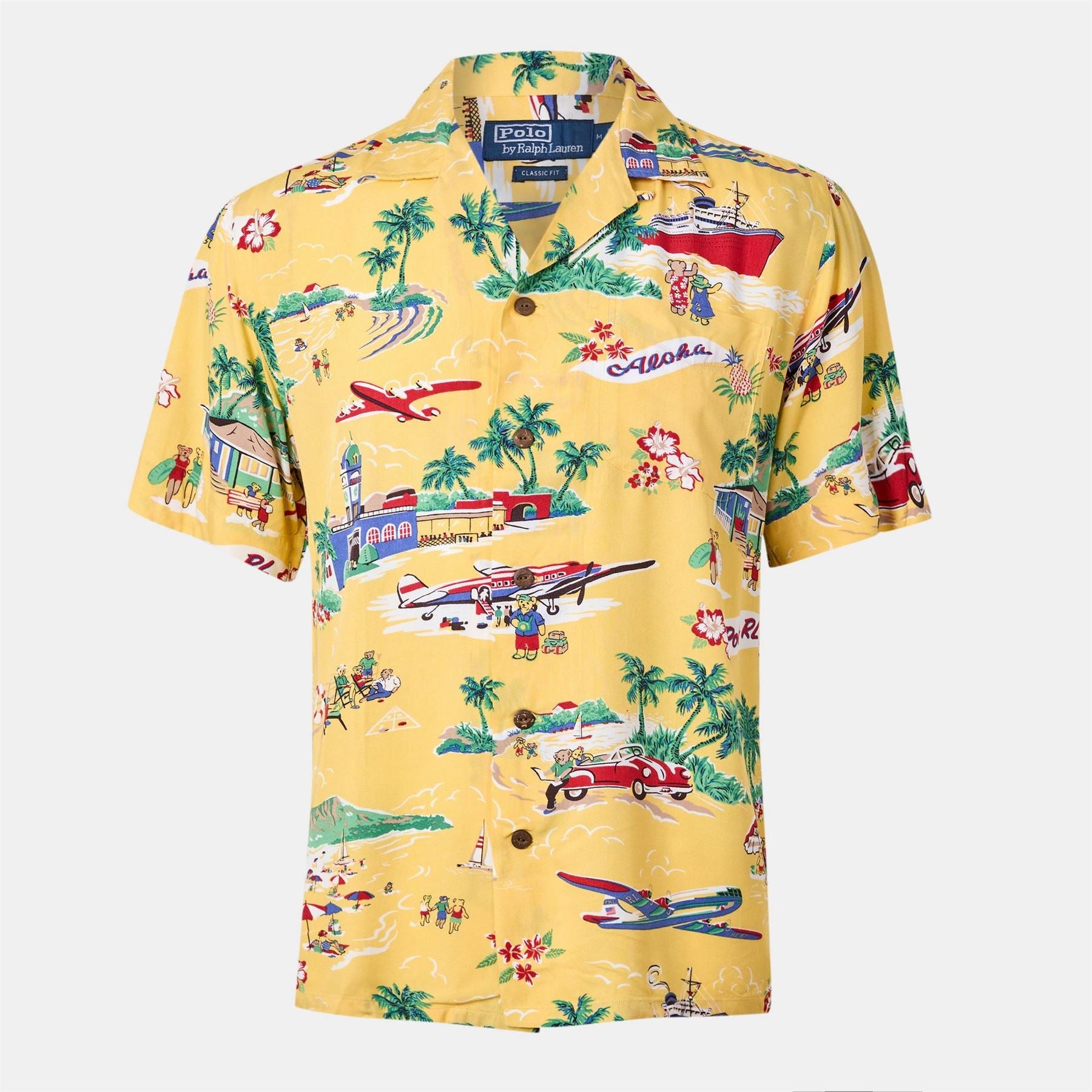 Polo Ralph Lauren Rayon Bear Short Sleeve Patterned Shirt