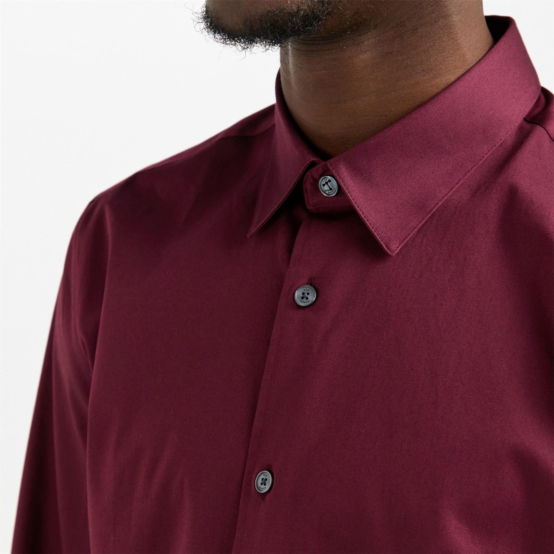 Ted Baker Collared Neck Long Sleeve Point Collar Shirt