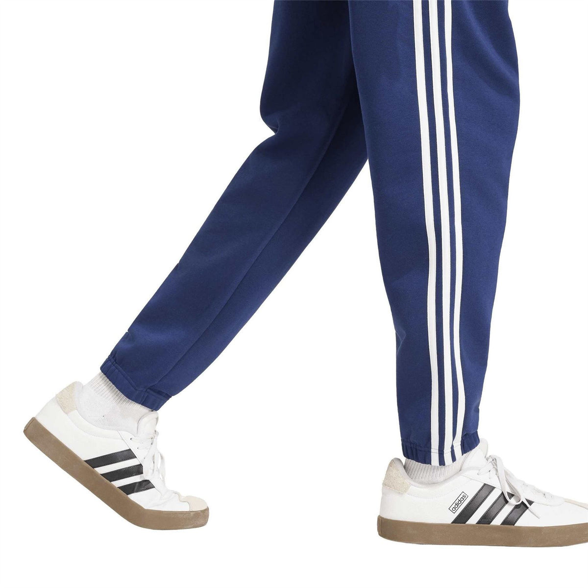 adidas Fleece Tapered Cuff 3 Stripes Joggers M