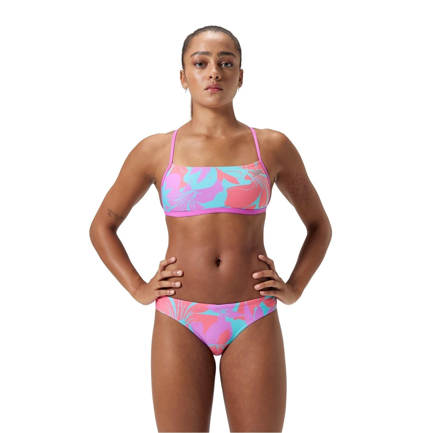 Speedo Allover Digital Hipster Performance Bikini Bottoms