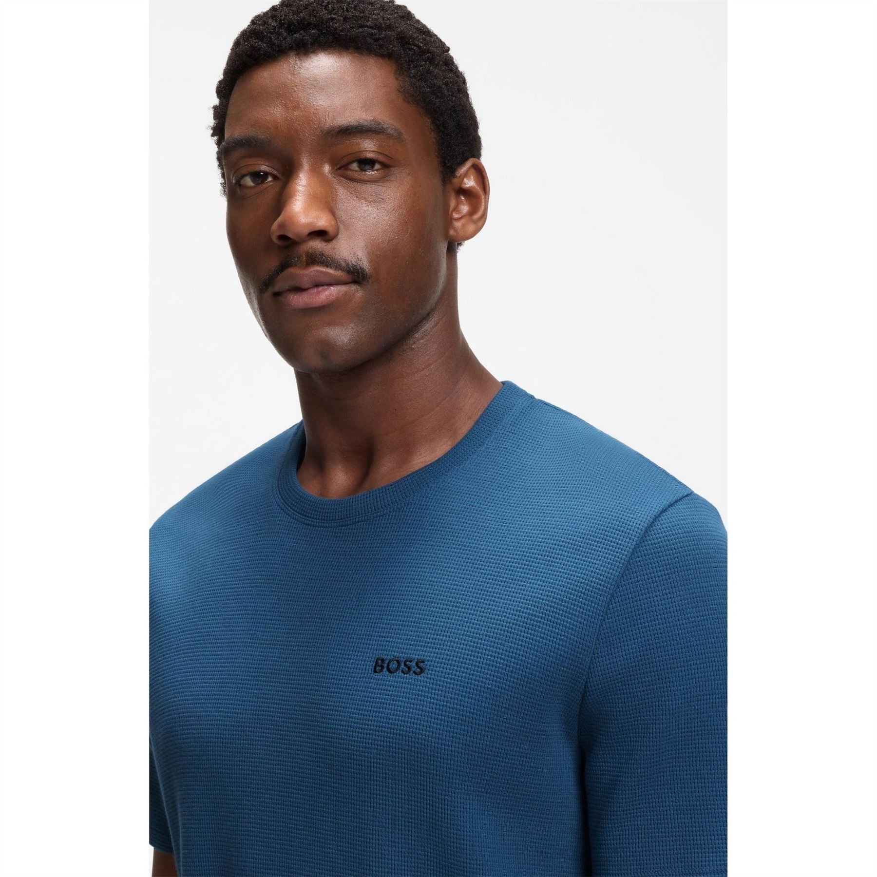 Boss BOSS Bodywear Waffle T Shirt with Structured Design