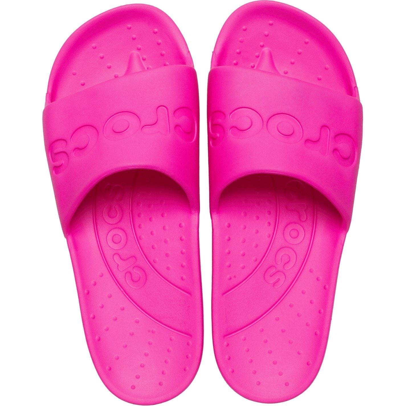 Crocs Logo Print Open Toe Flat Heel Slides