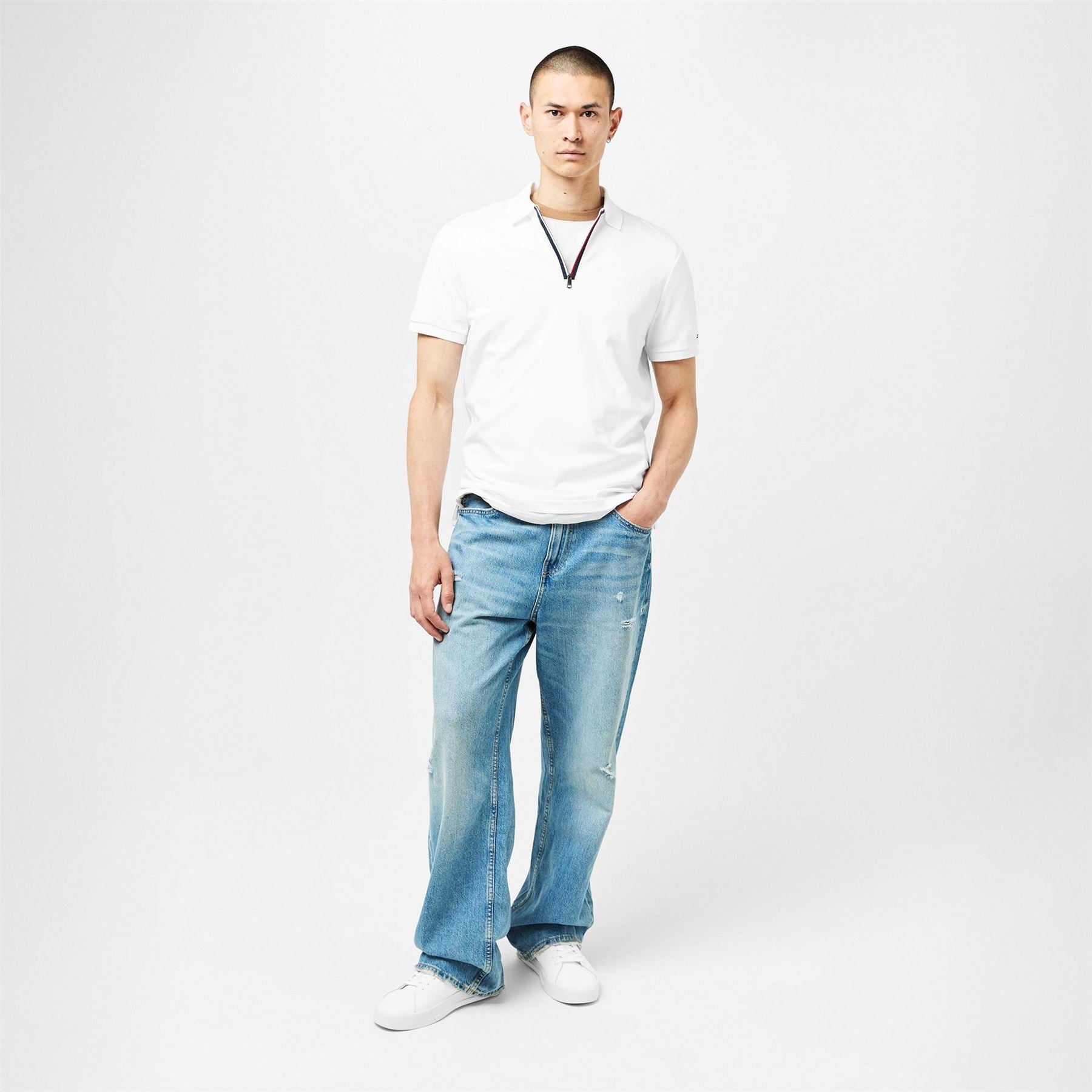 Tommy Hilfiger Zip Placket Polo Shirt