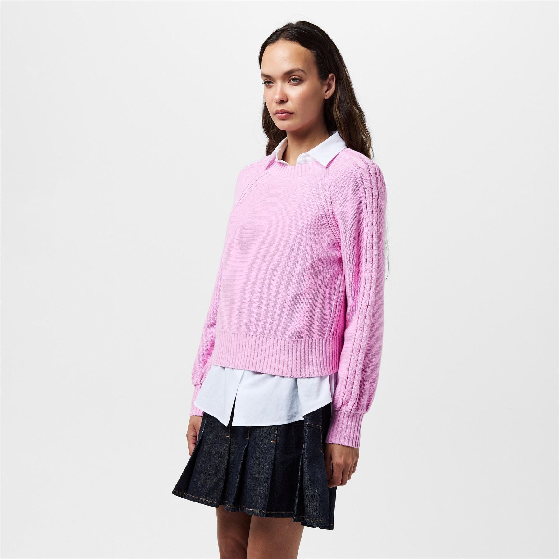 French Connection Relaxed Fit Cable Long Sleeve Sweater