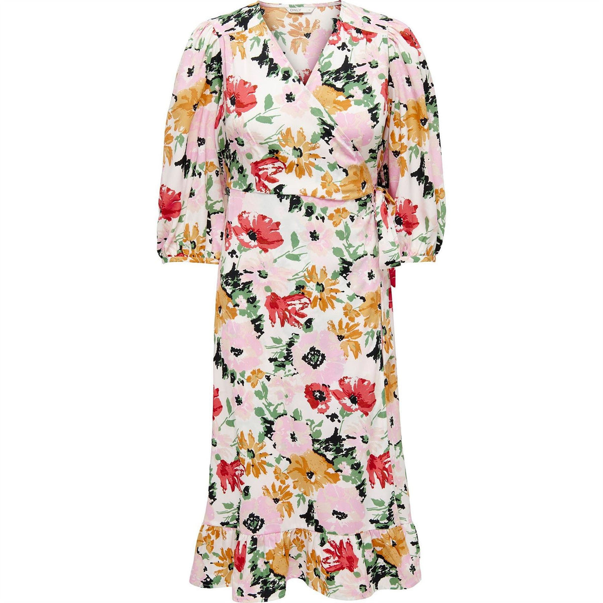Only Olivia V-Neck Midi Wrap Dress