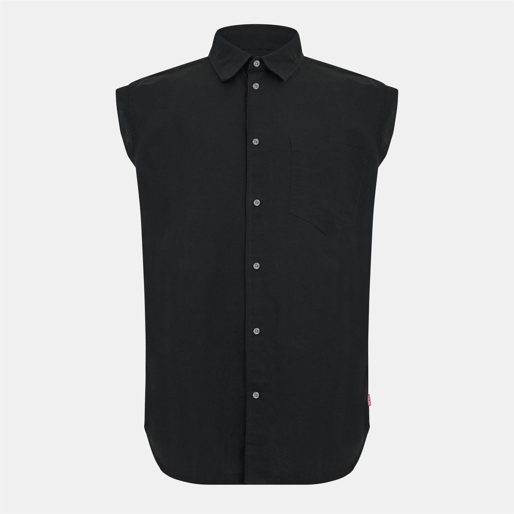 Diesel Relaxed Fit Sleeveless Collared Shirt