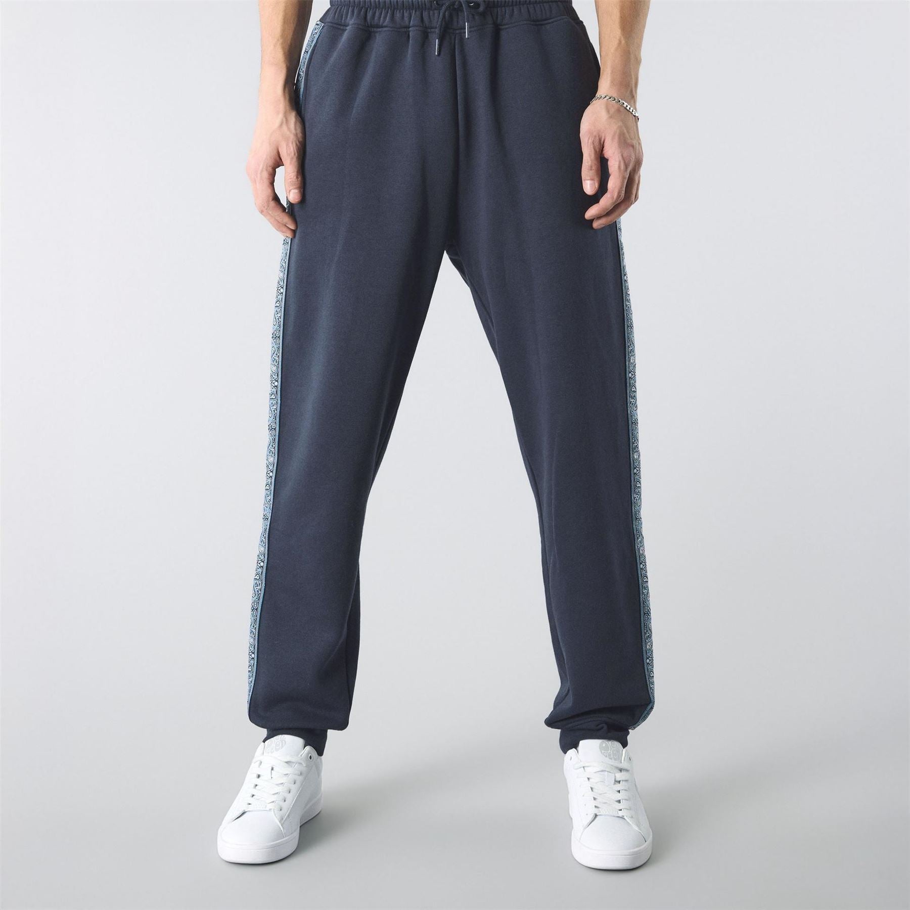 Pretty Green Eclipse Paisley Closed Hem Fleece Joggers