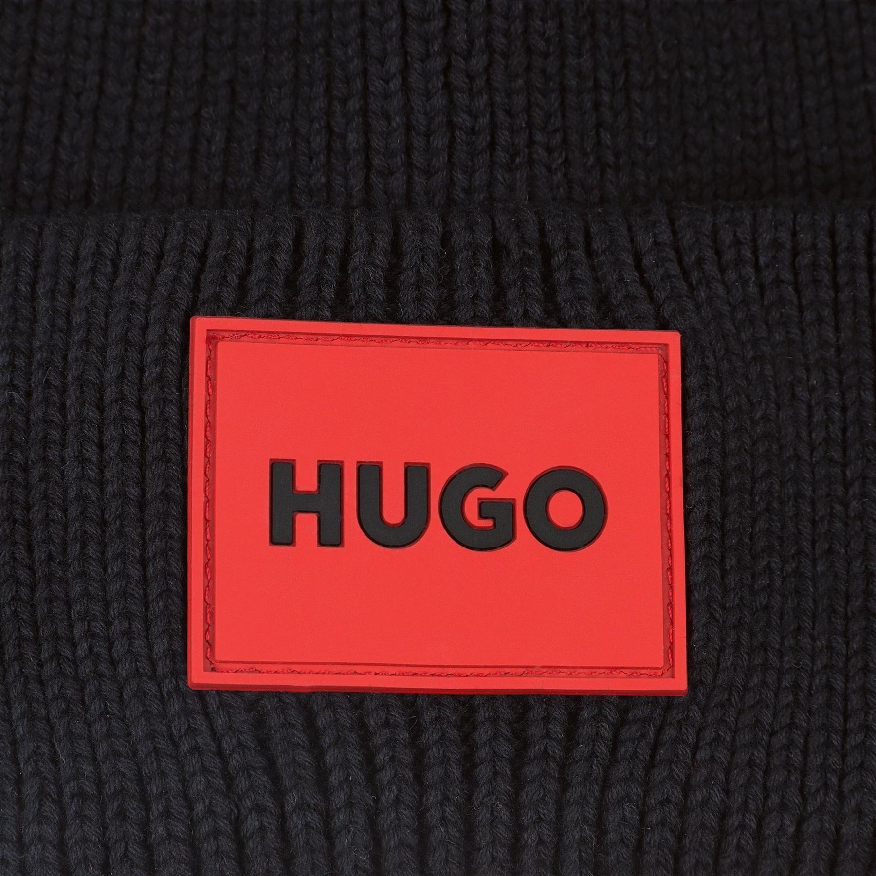Hugo Ribbed Patterned Junior Beanie with Bold Logo