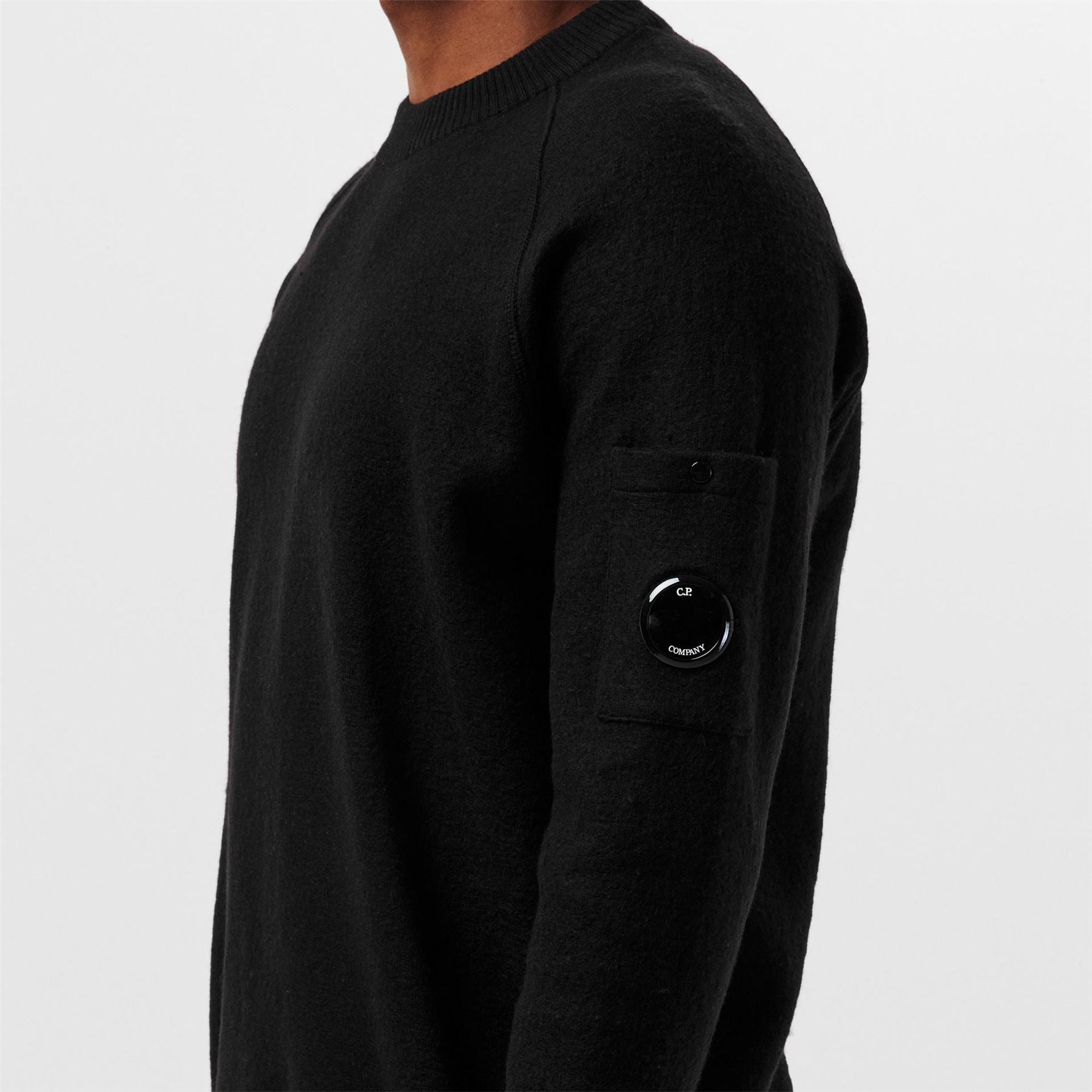 CP Company Wool Blend Crew Neck Raglan Sleeve Sweater