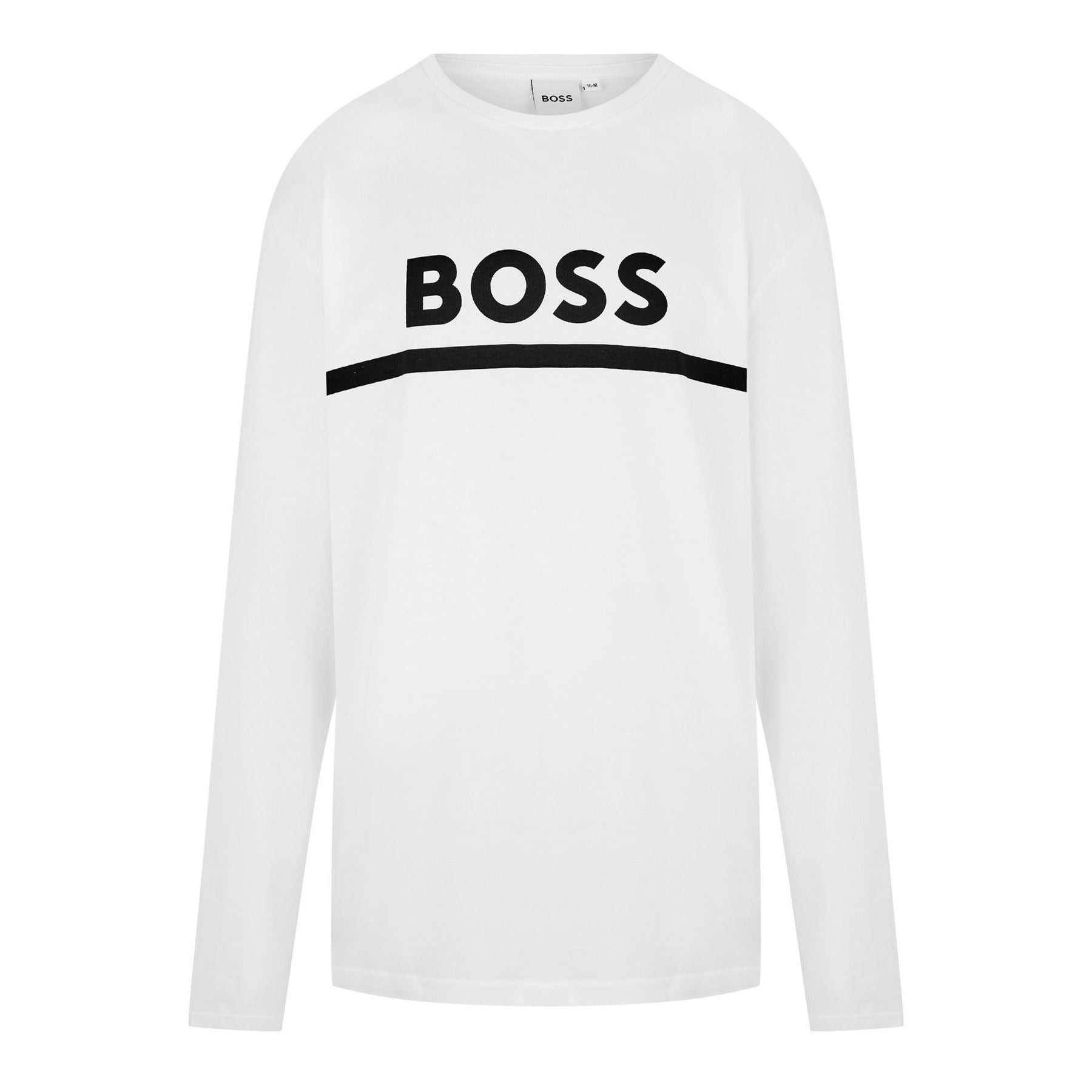Boss Long Sleeve Large Logo Tee, Iconic Logo Print T-Shirt