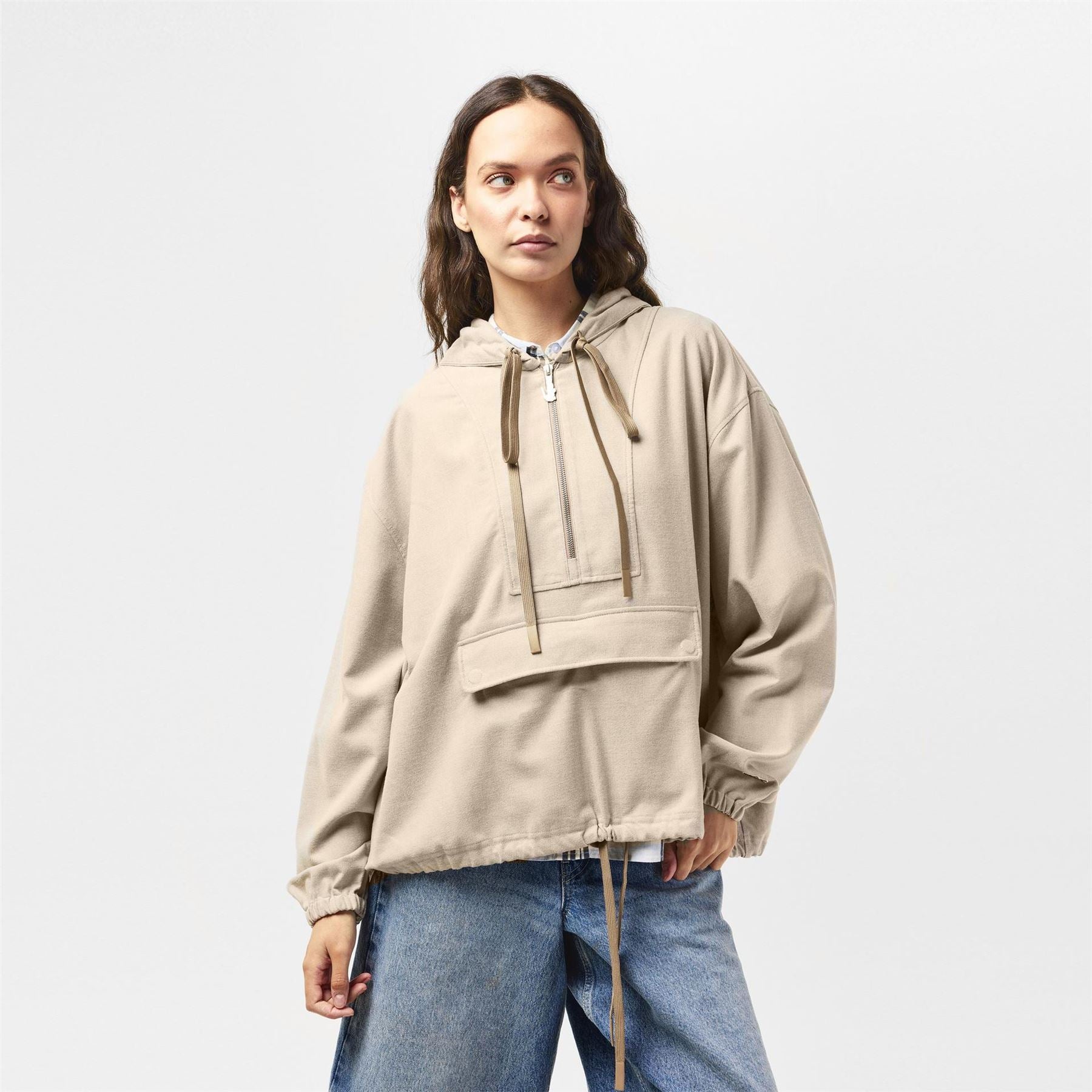 Lacoste Cropped Relaxed Fit Hooded Sweatshirt