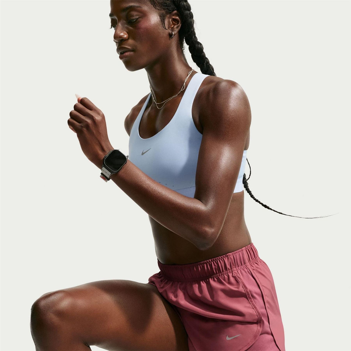 Nike Womens Tempo Dri Fit Mid Rise Brief Lined Running Shorts
