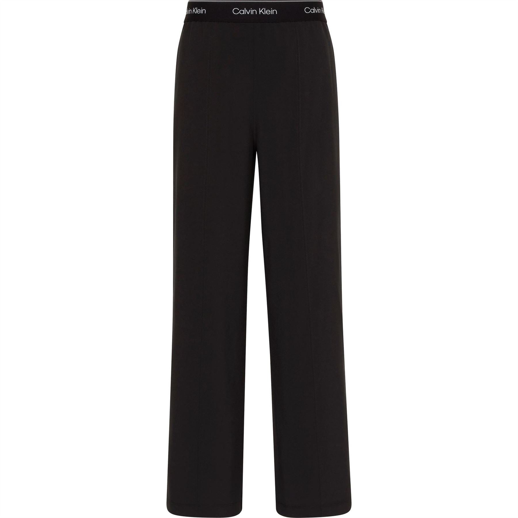 Calvin Klein Solid Patterned Wide Leg Fleece Joggers
