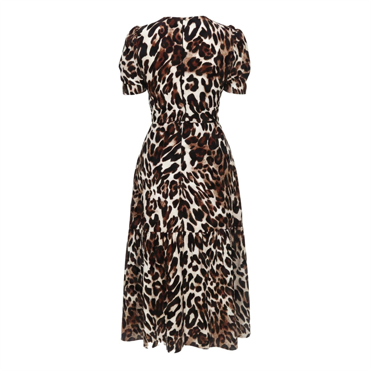 AX Paris Leopard Print Puff Sleeve Smock Midi Dress