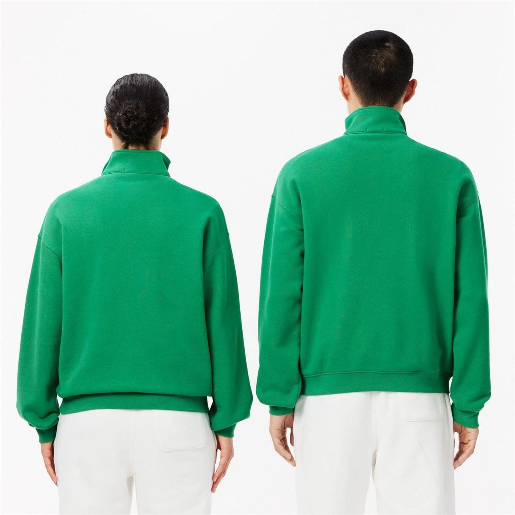 Lacoste Fit Zip Neck Badge Accent Sweatshirt