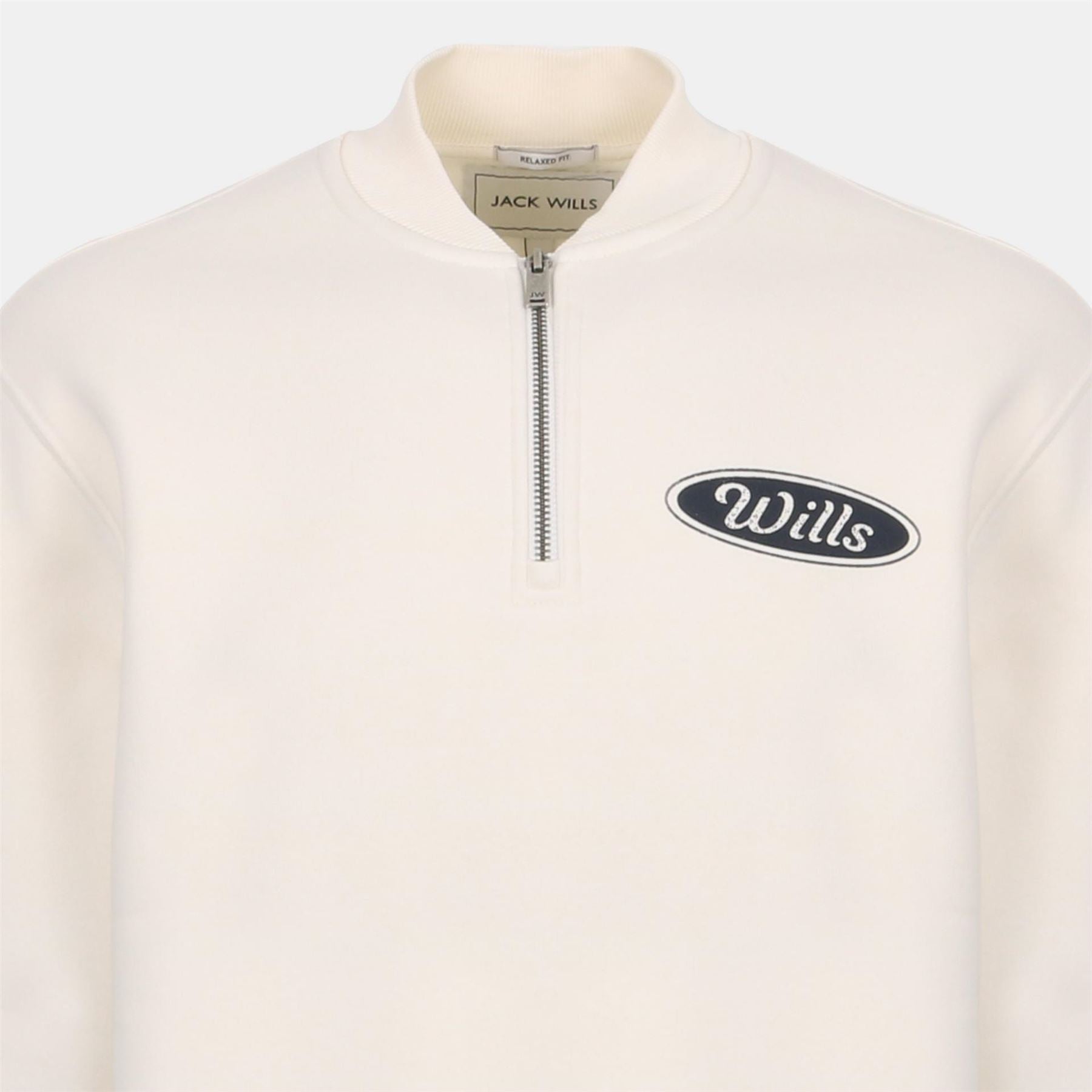 Jack Wills Americano Cotton Long Sleeve Oversized Fit quarter Zip Fleece
