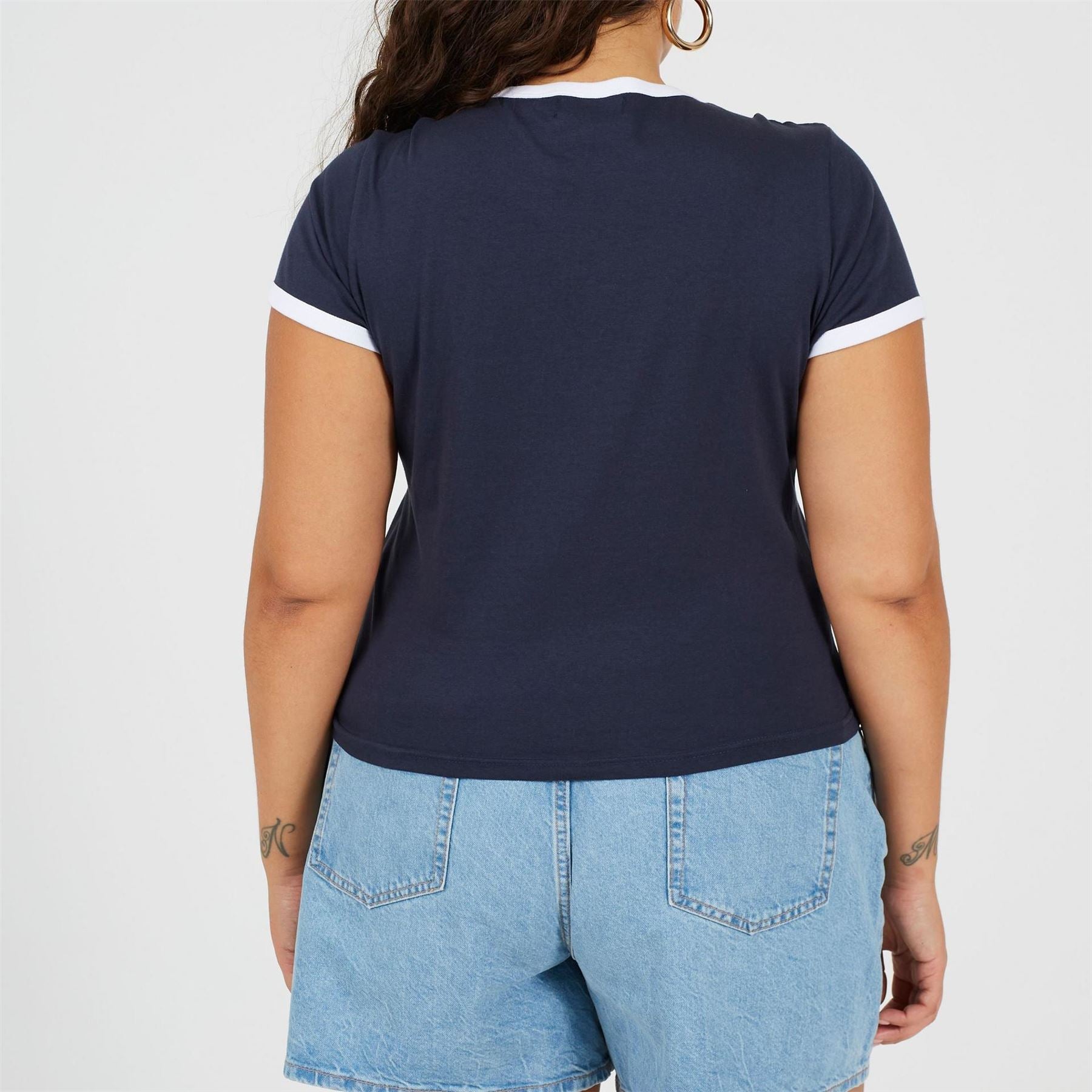 Brave Soul Plus Size Short Sleeve T Shit With Contrast Neck And Sleeve Rib