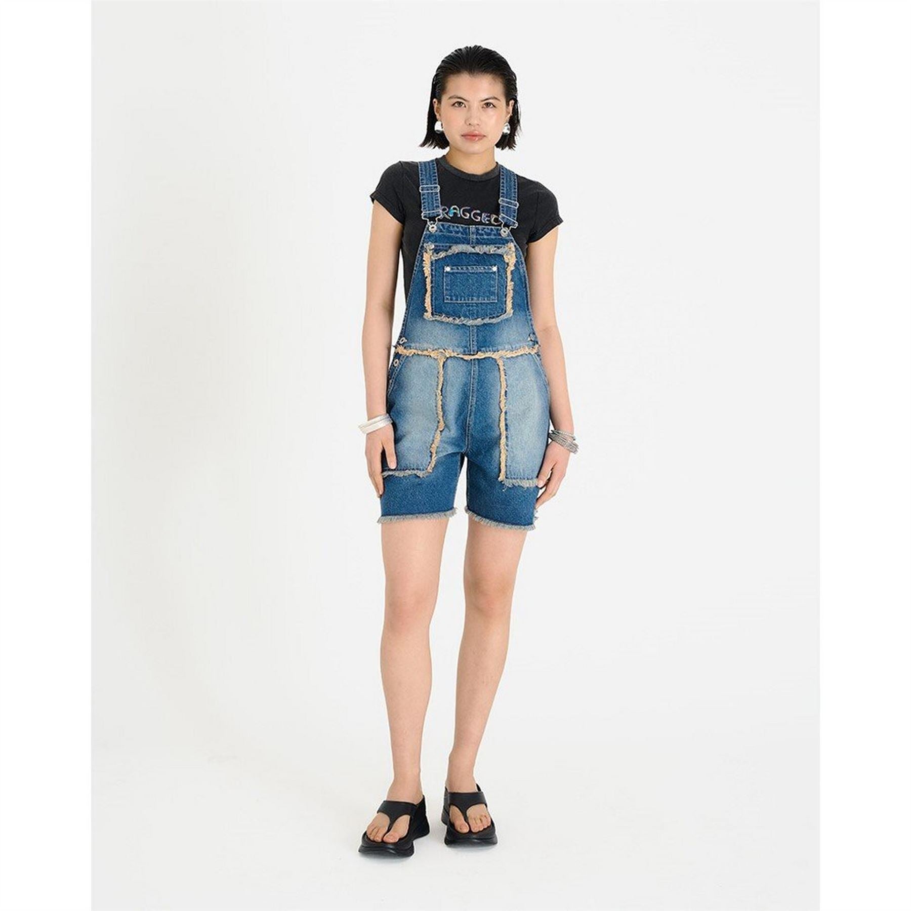 The Ragged Priest Chroma Dungaree Shorts Dungarees