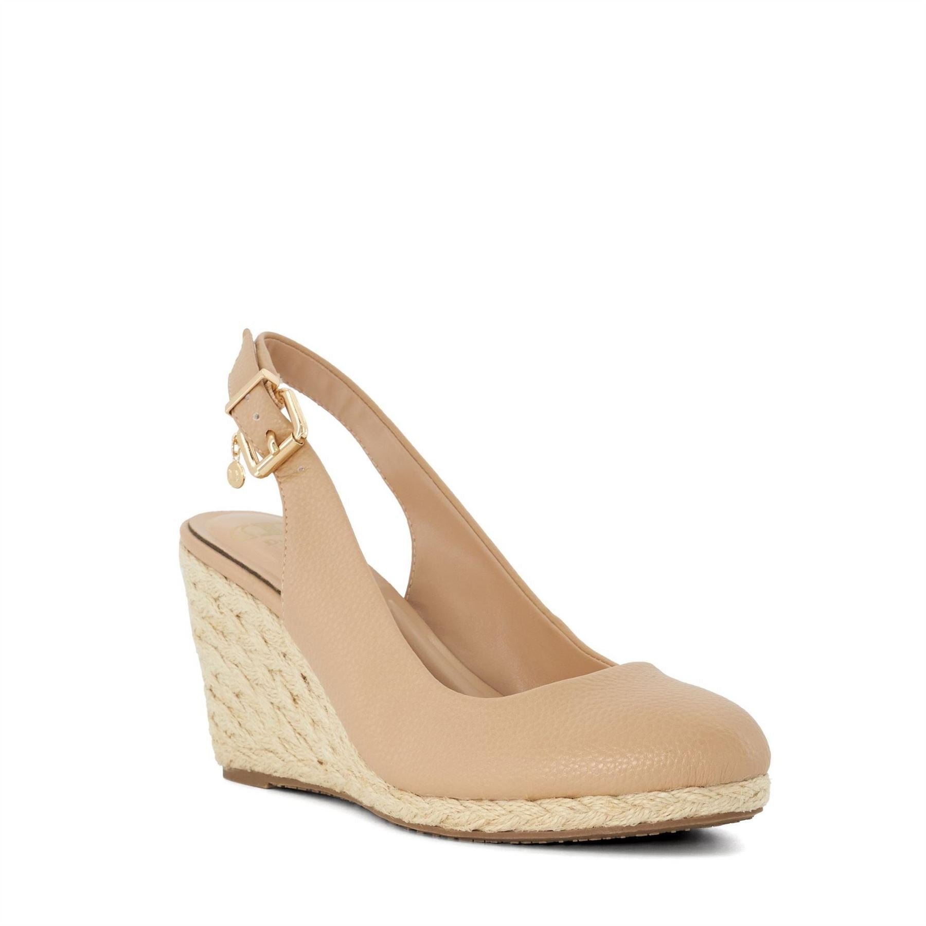Dune London Lo Cadies Textured High Heel Wedge Slingbacks