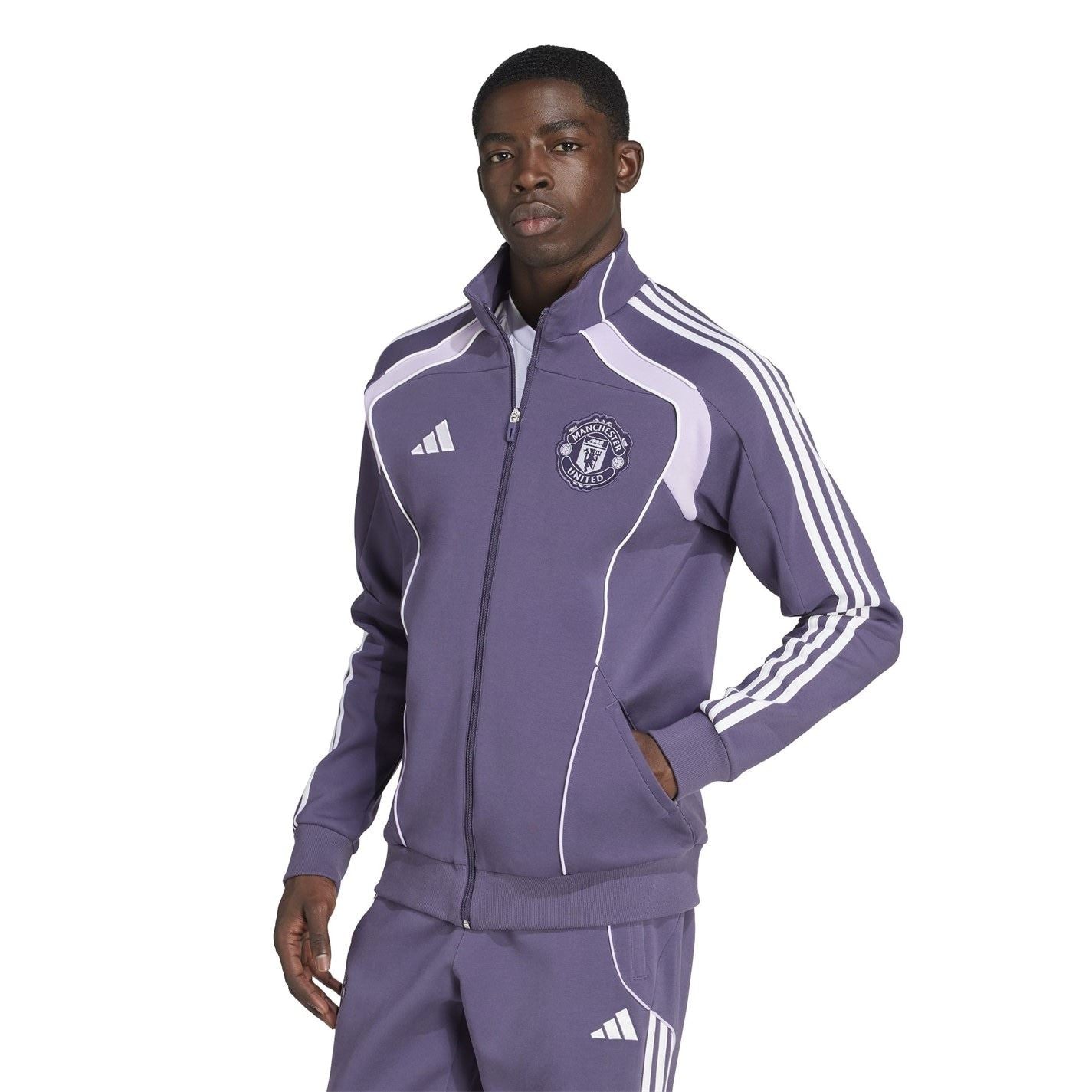 adidas Mens Manchester United Ubackpack Doubleknit Tracksuit Top