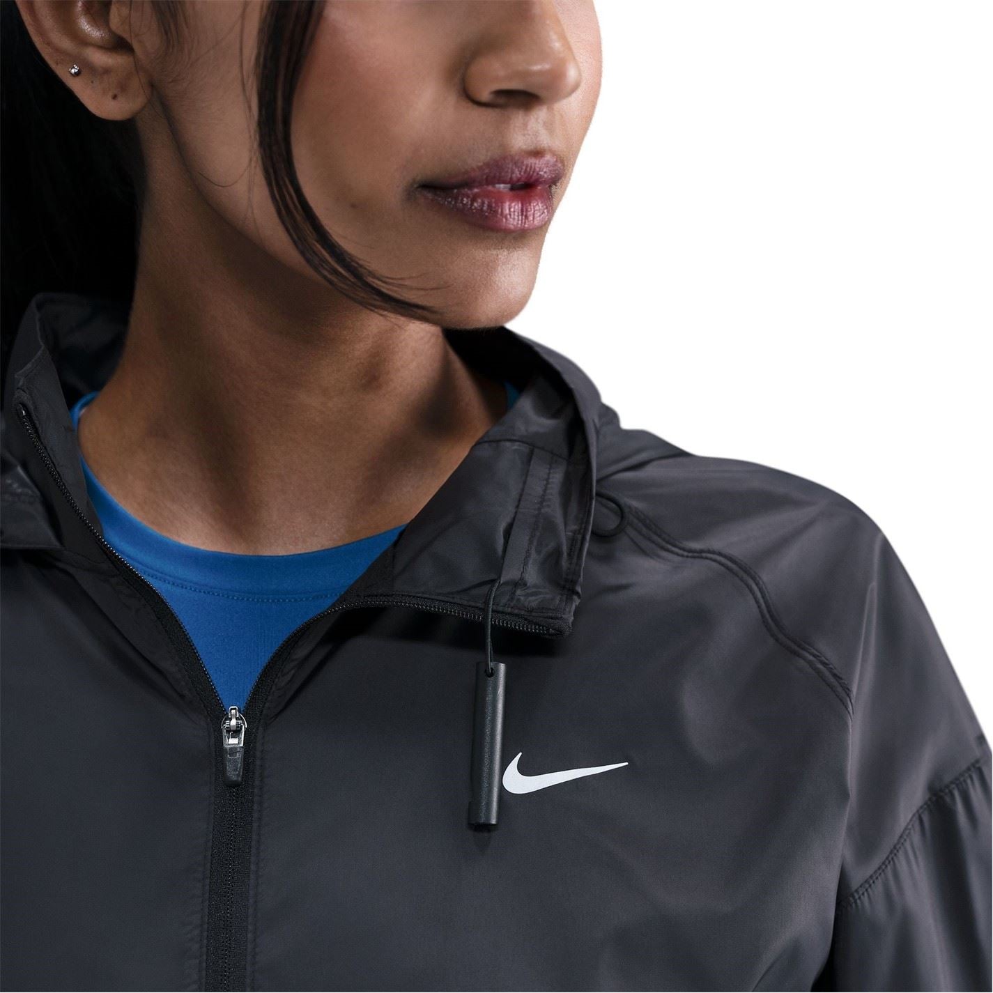 Nike Tempo Hooded Solid Patterned Windbreaker